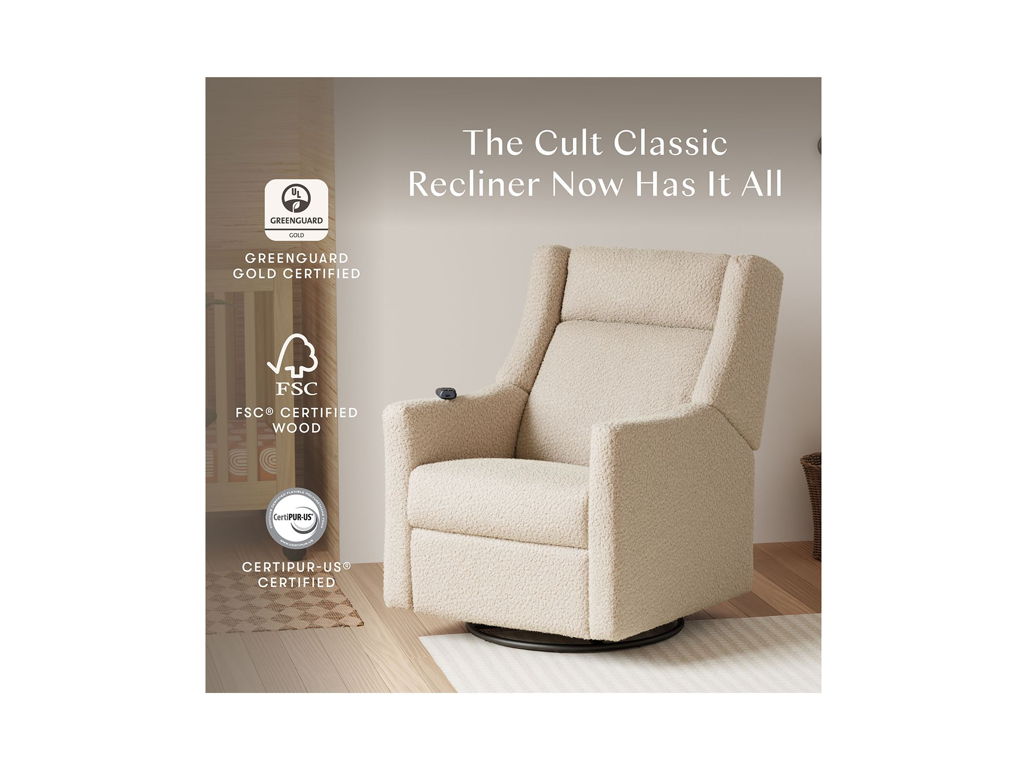 Kiwi Deluxe Power Recliner & Swivel Glider with Heat & Massage — Image 4
