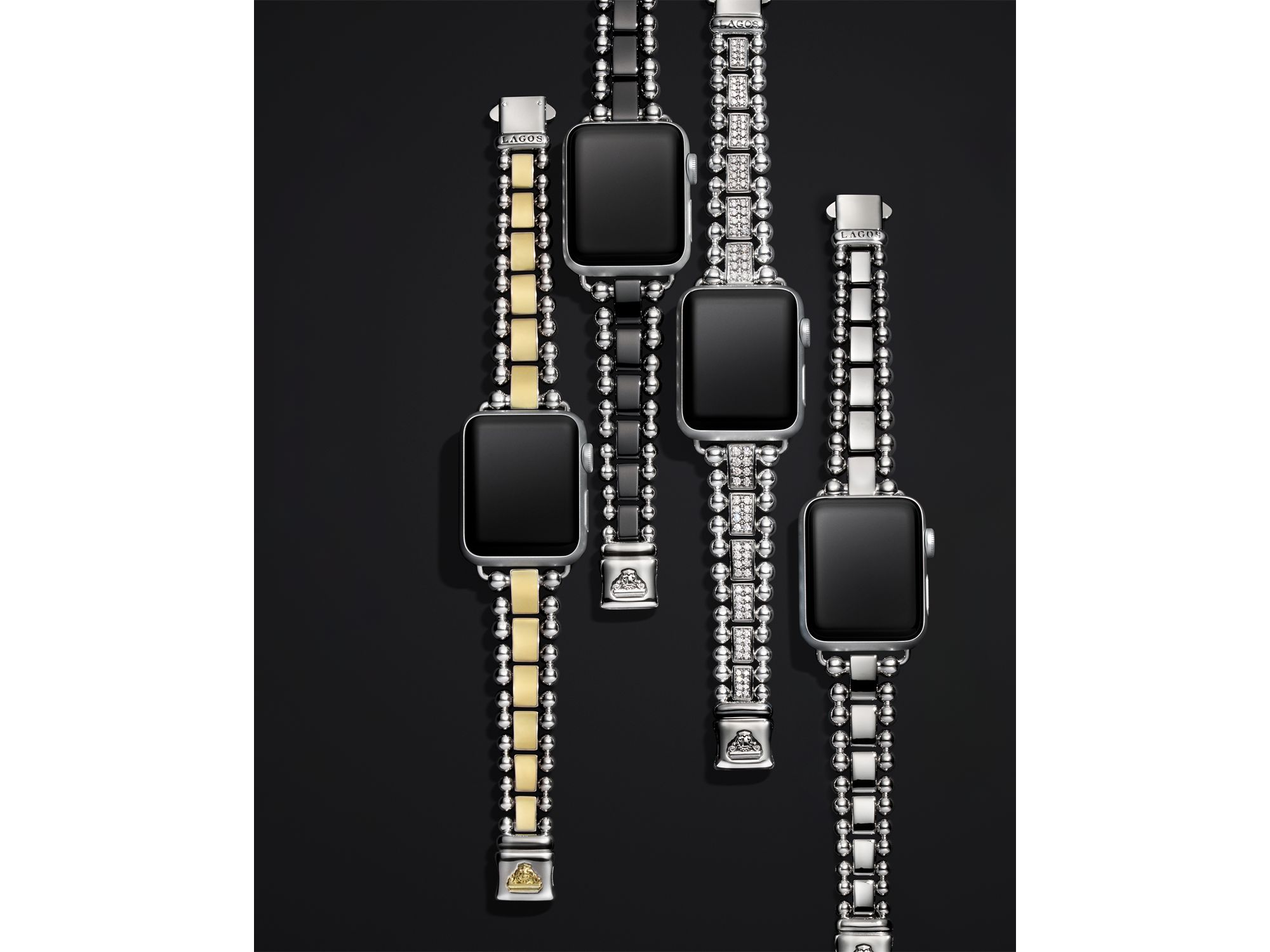 Black Ceramic Smart Caviar Apple™ Watch Band, 38mm-42mm — Image 6