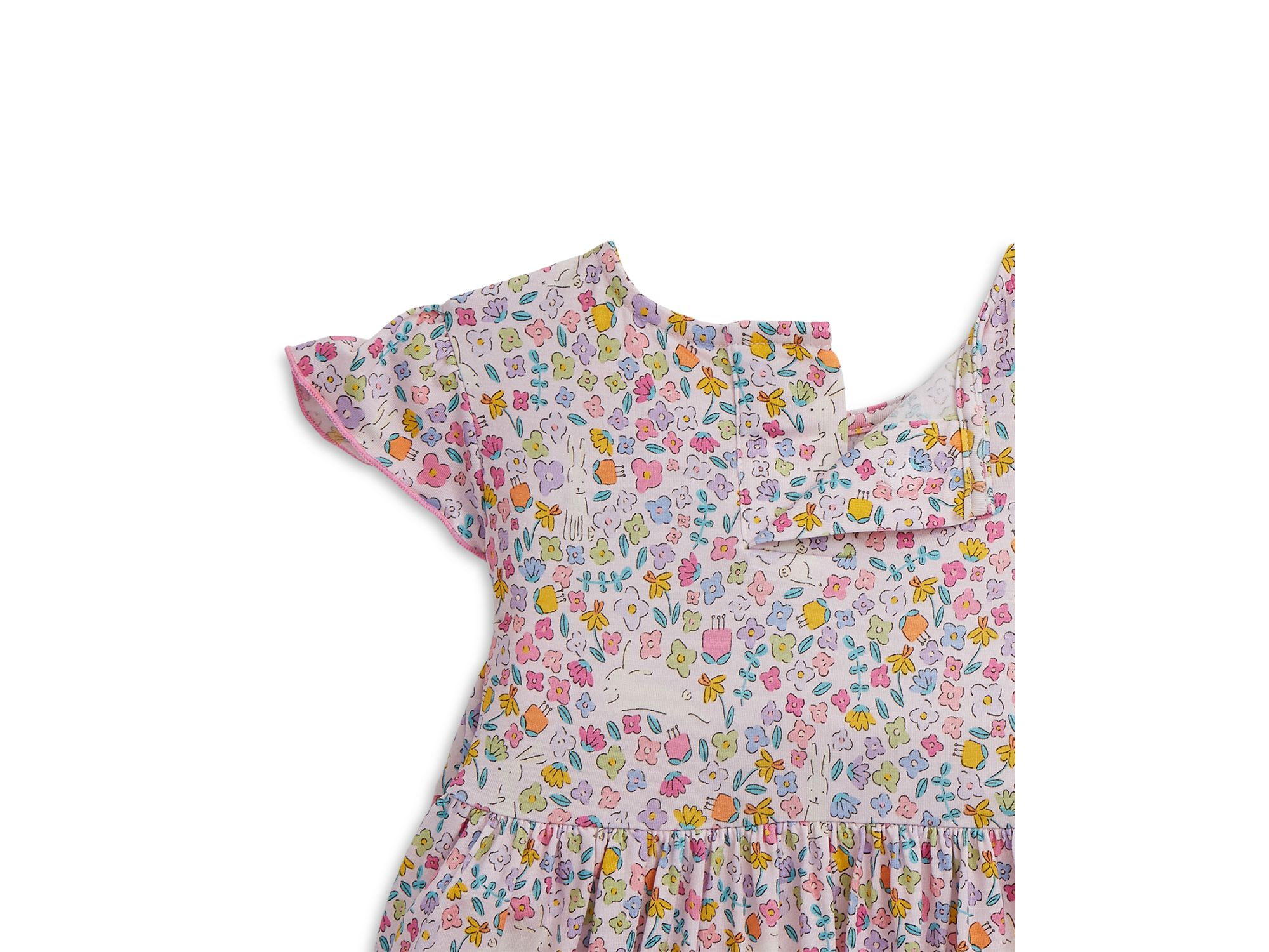 Girls' Bunny Blossom Magnetic Flutter Sleeved Dress - Little Kid, Big Kid — Image 3