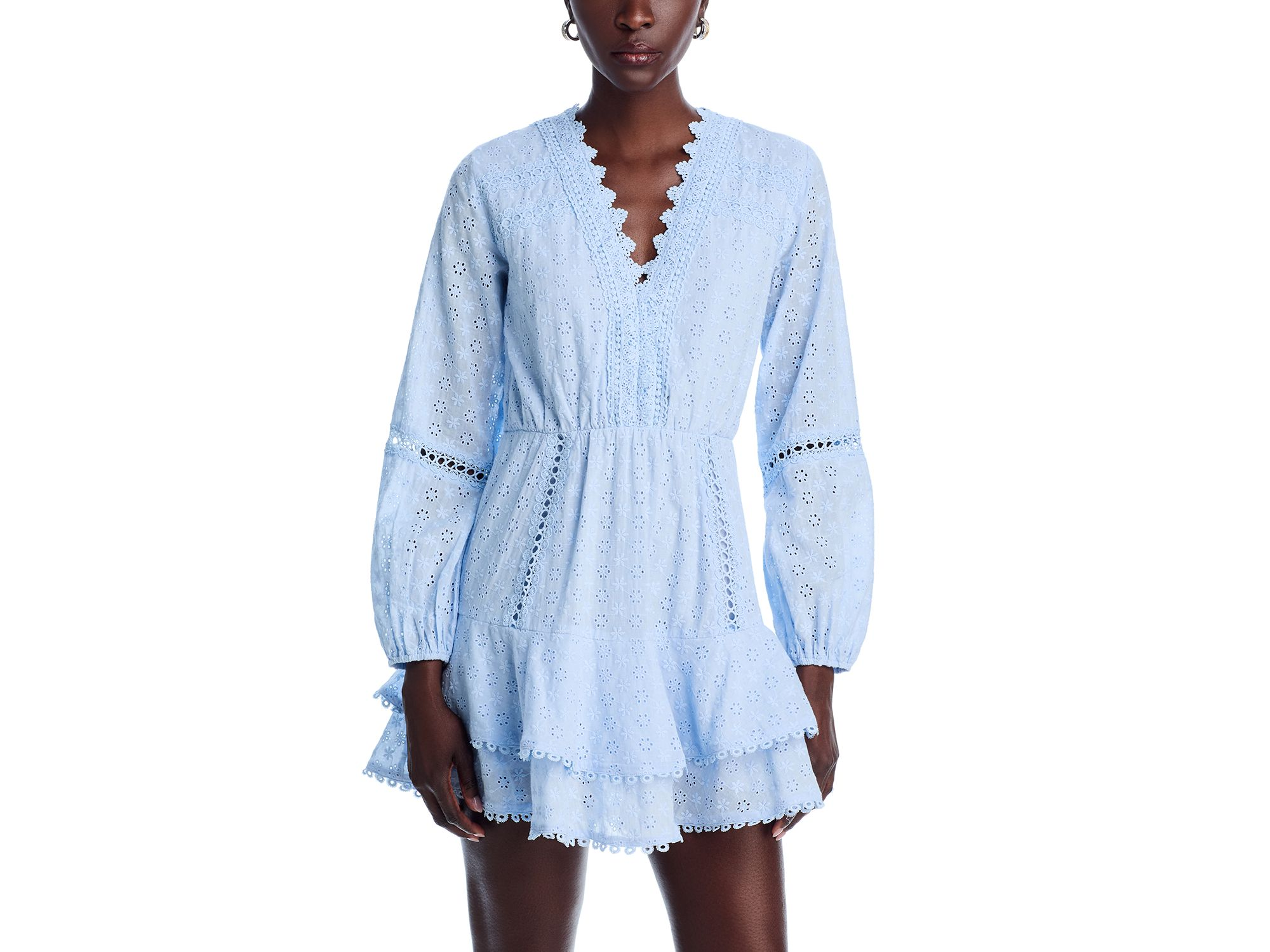 Eyelet Mini Dress - Exclusive — Image 3