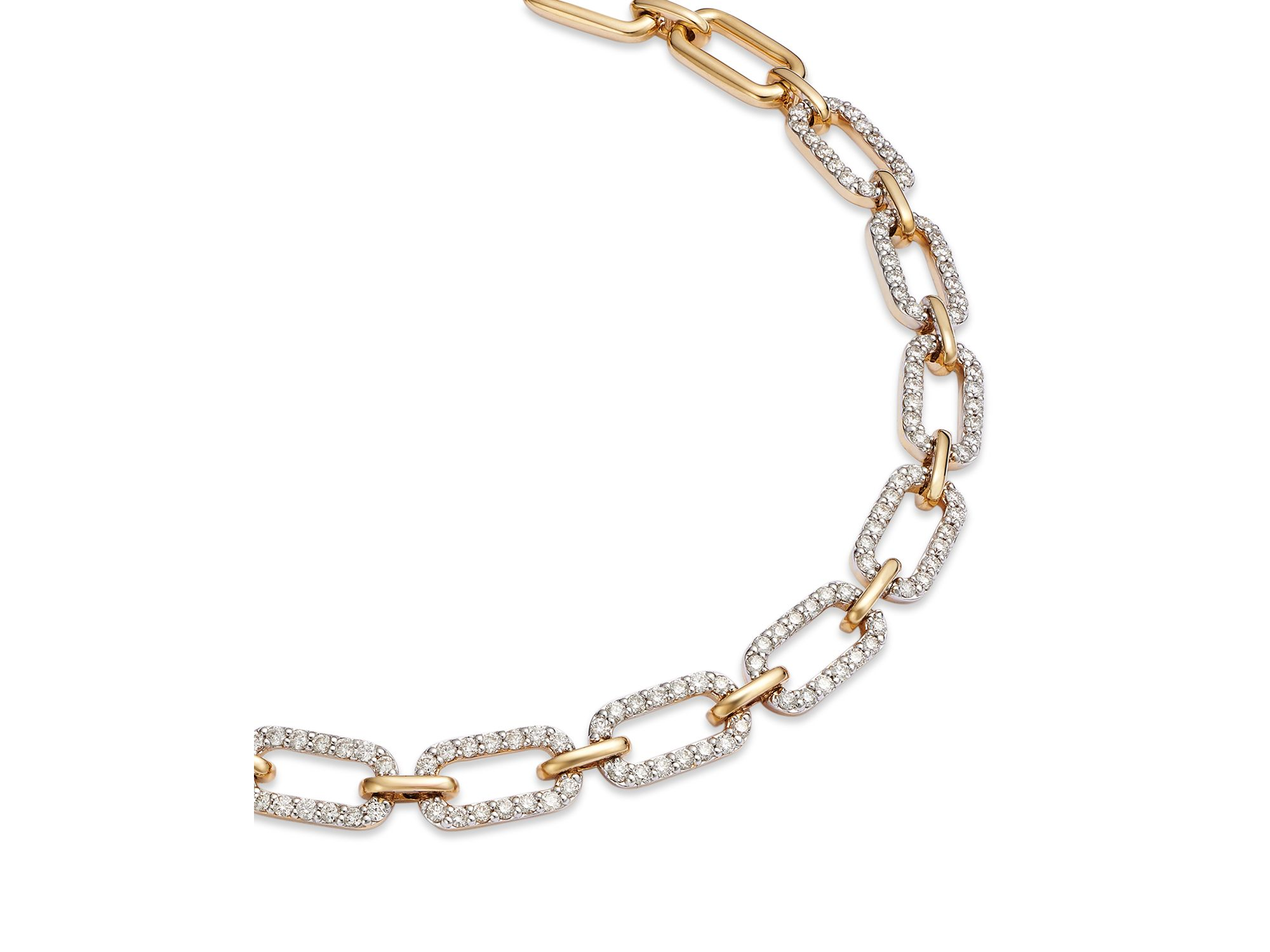 Diamond Pavé Link Bracelet in 14K Yellow Gold, 0.80 tcw — Image 3