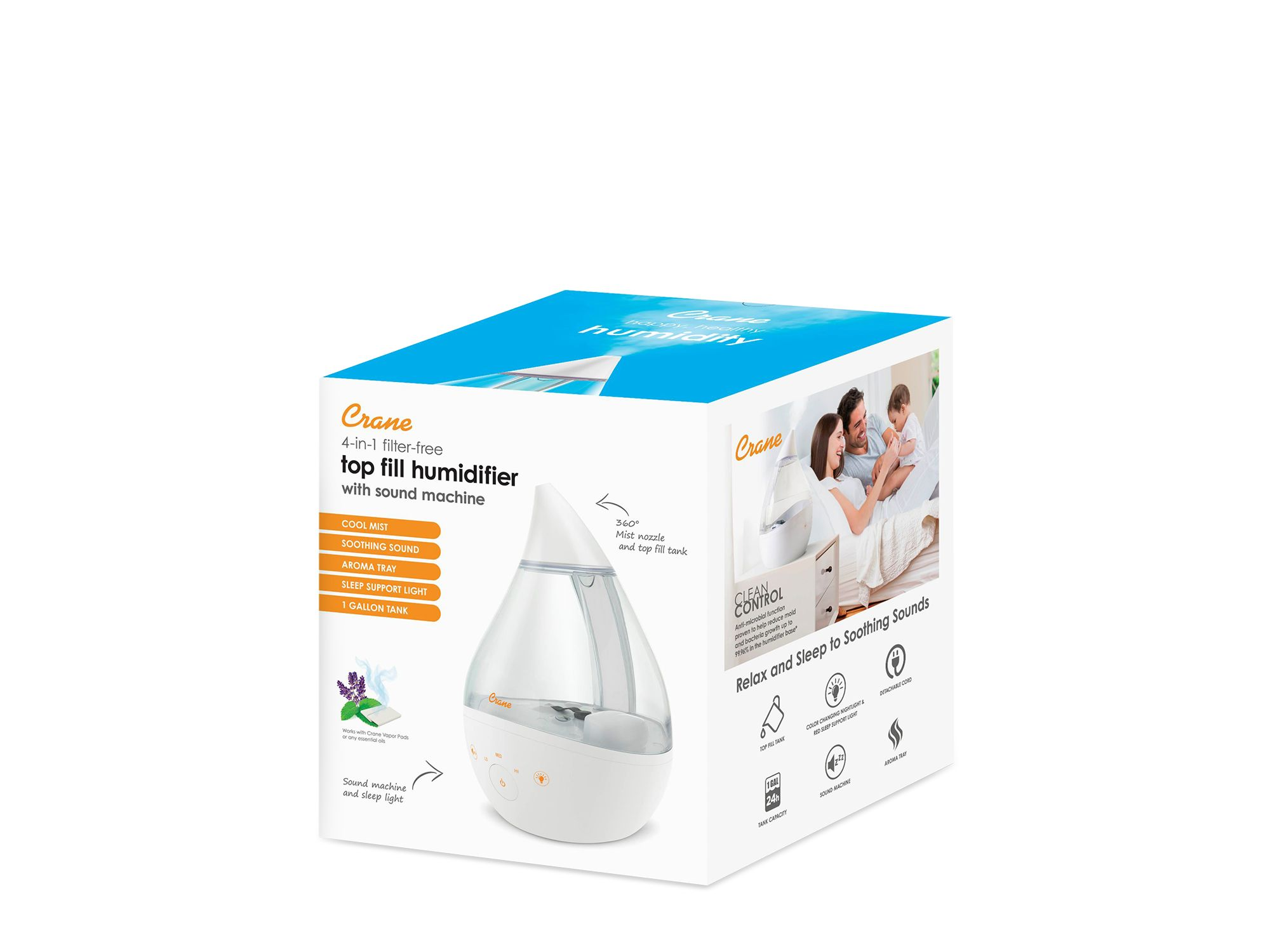 Drop 2.0 4 in 1 Cool Mist Humidifier with Aroma Tray & Sound Machine — Image 8