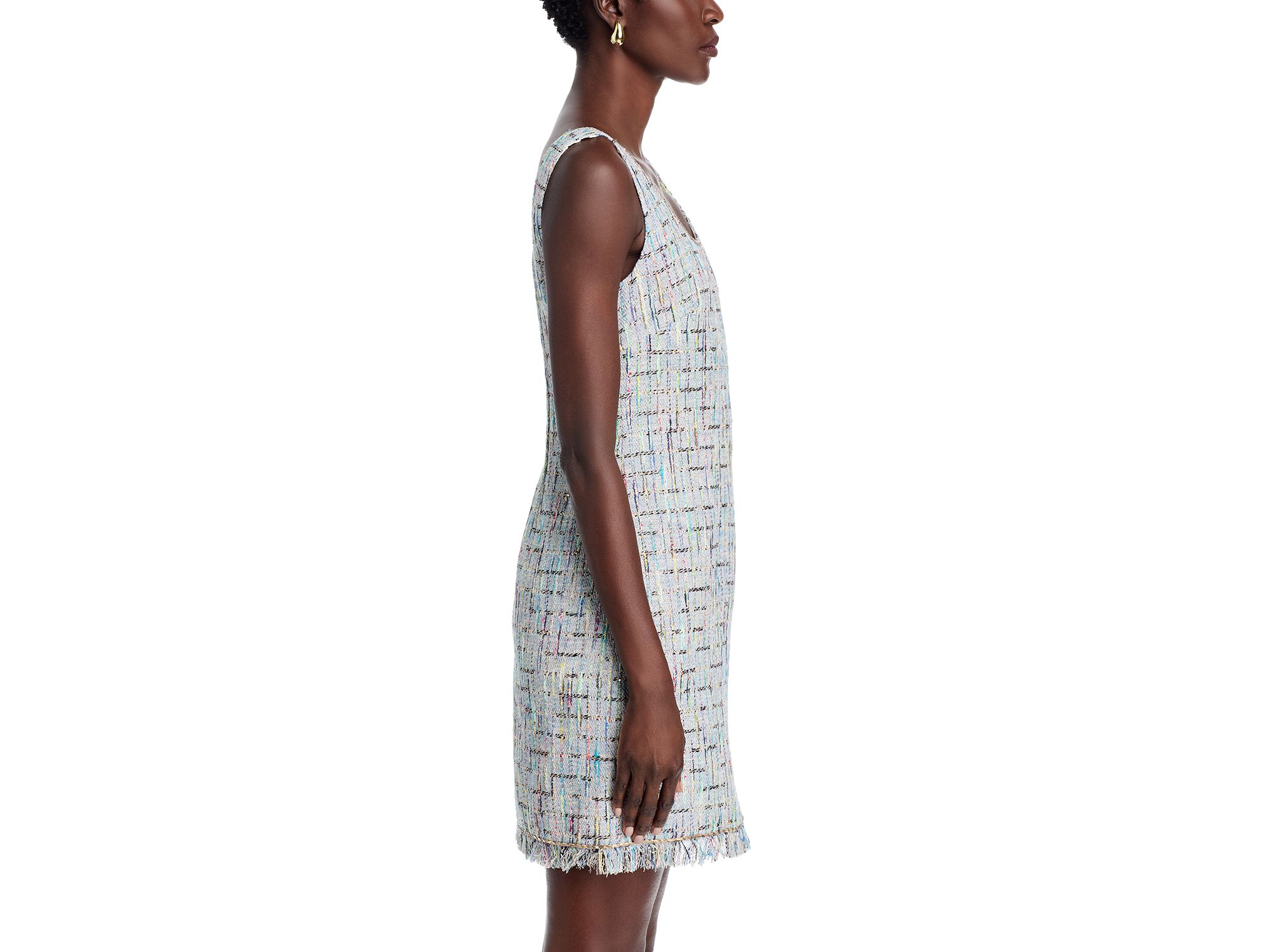 Novi Tweed Fringe Trim Mini Dress — Image 6