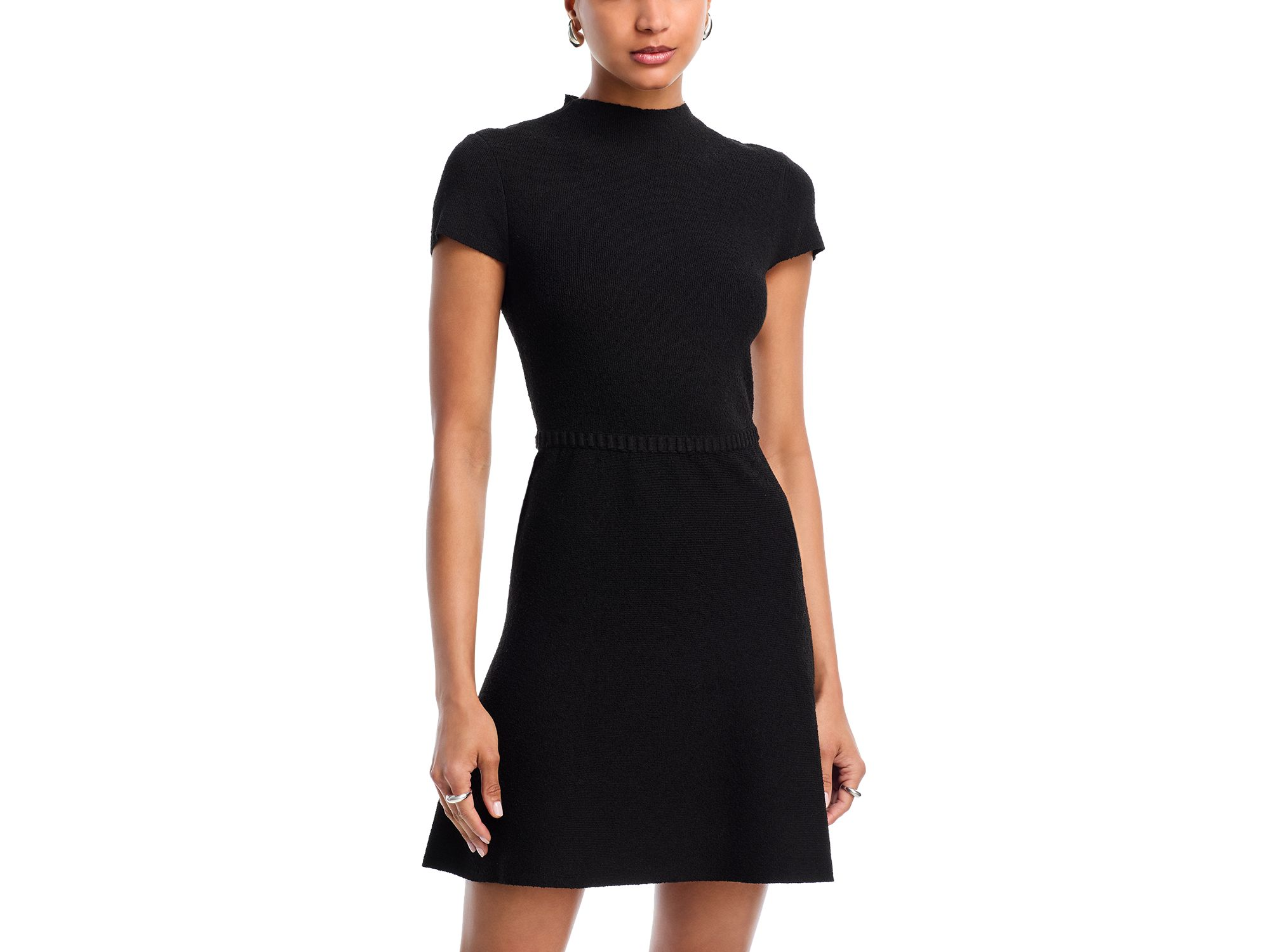 Bouclé Mock Neck Mini Dress - Exclusive — Image 3