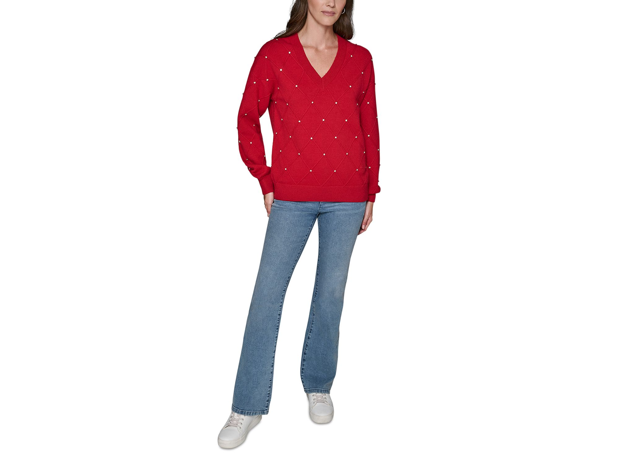 Embellished V-Neck Sweater — Image 5