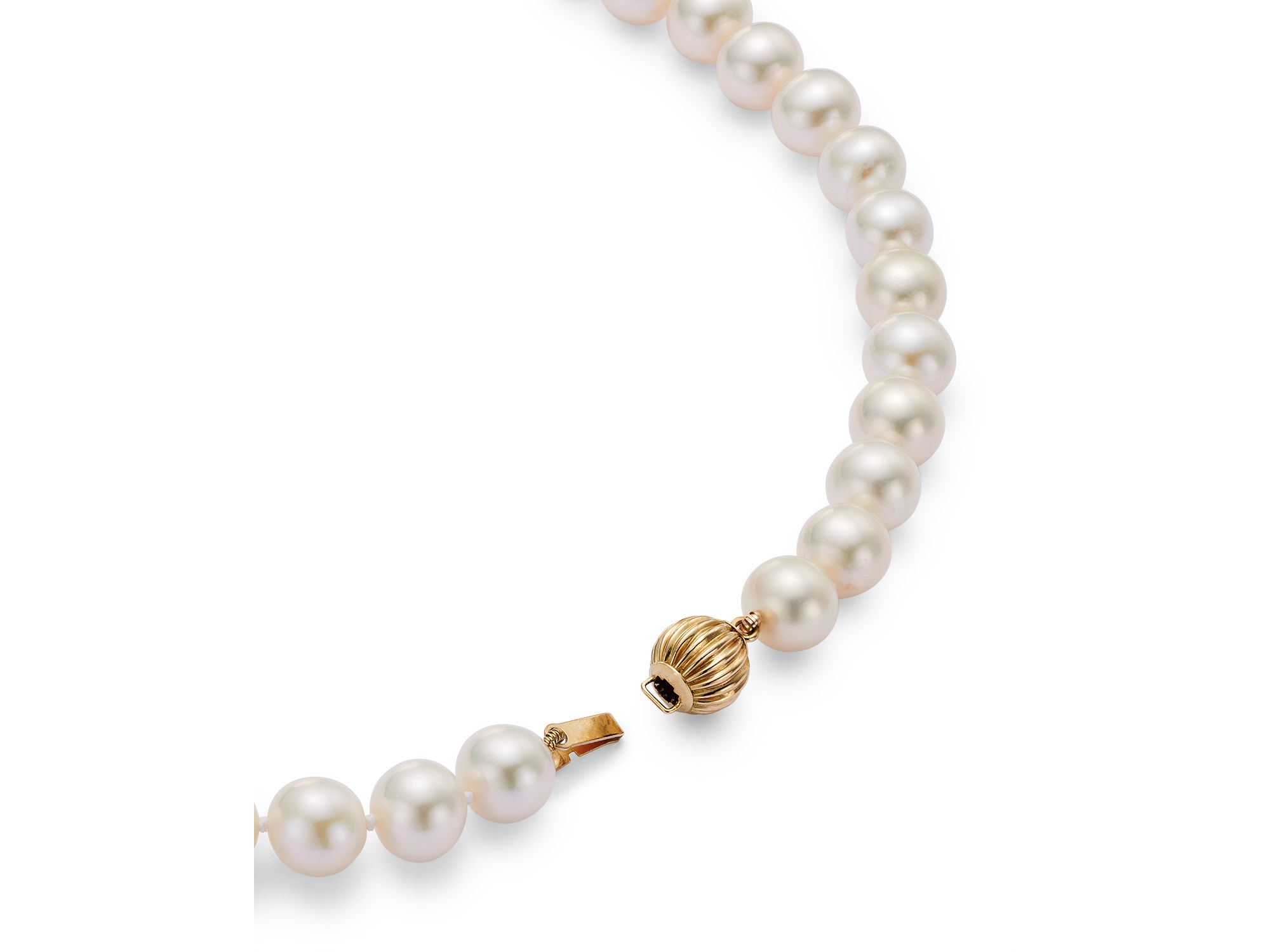 Cultured Freshwater Pearl Necklace in 14K Yellow Gold, 18" — Image 3