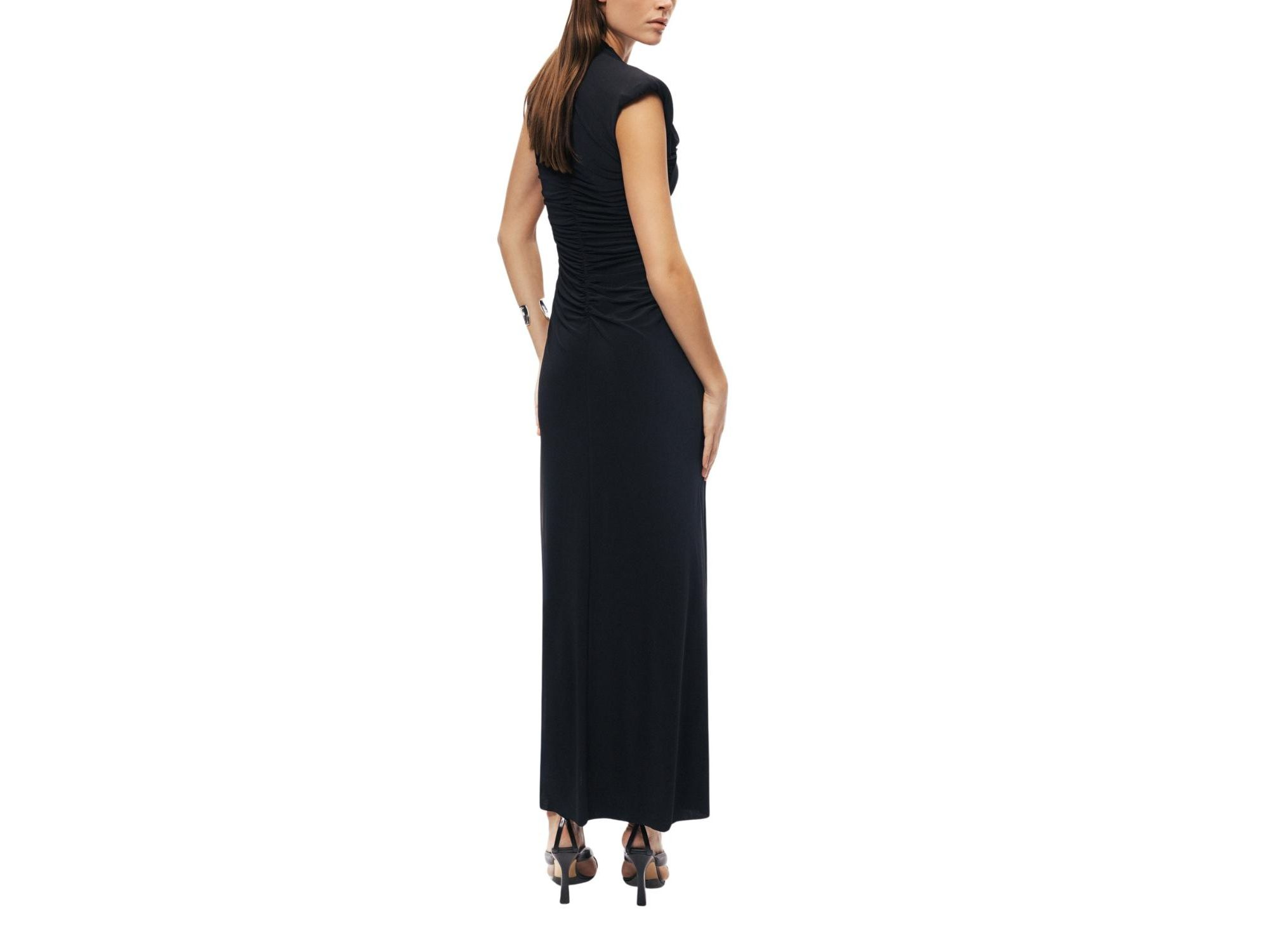 Ruched Deep V-Neck Maxi Dress — Image 7