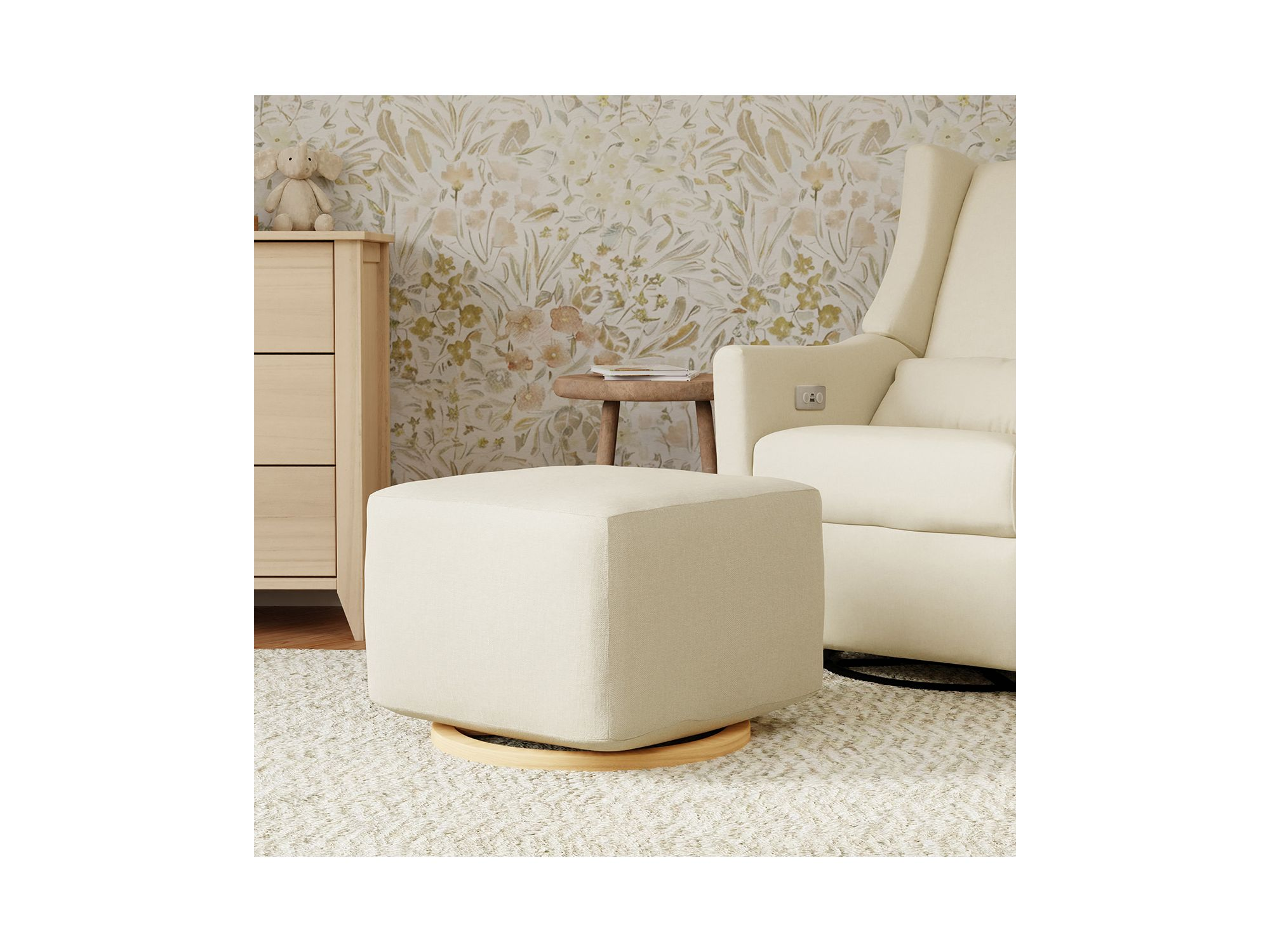 Kiwi Gliding Ottoman with Light Wood Base — Image 7