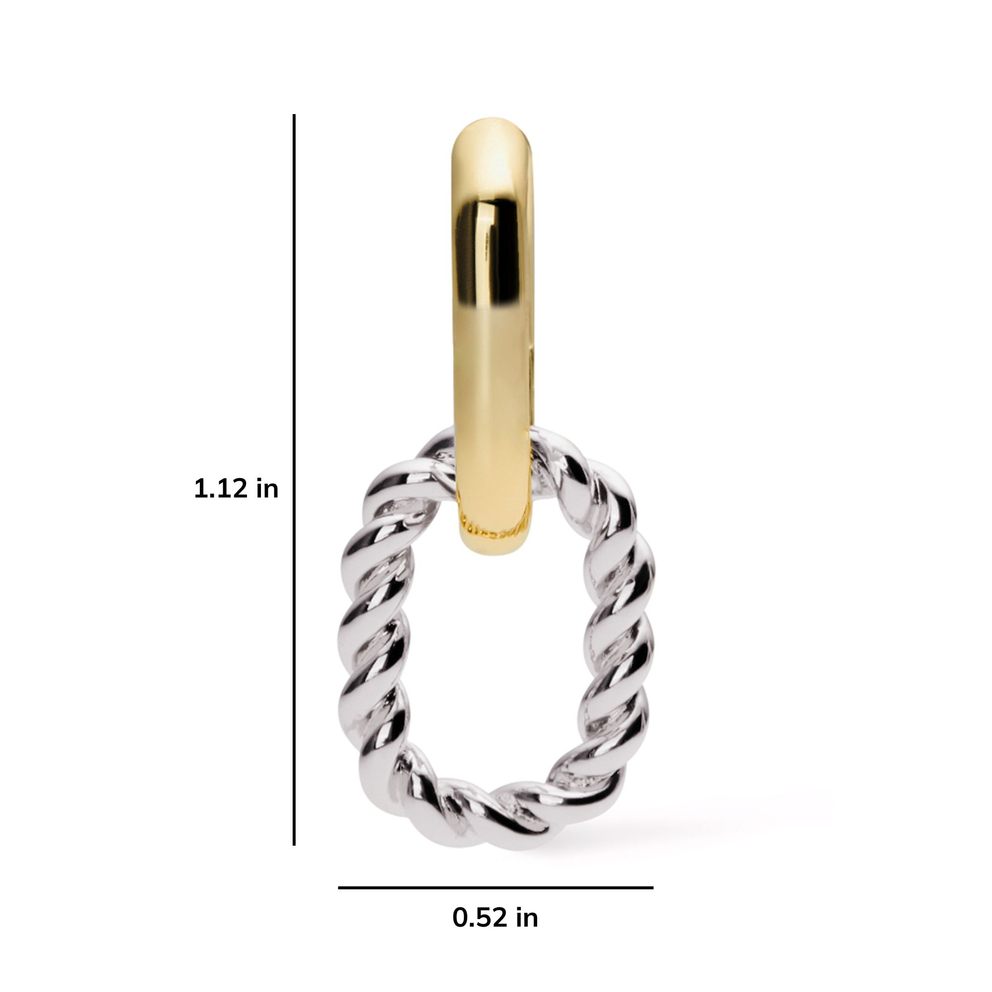 Double Ash Double Two Tone Hoop Earrings — Image 7