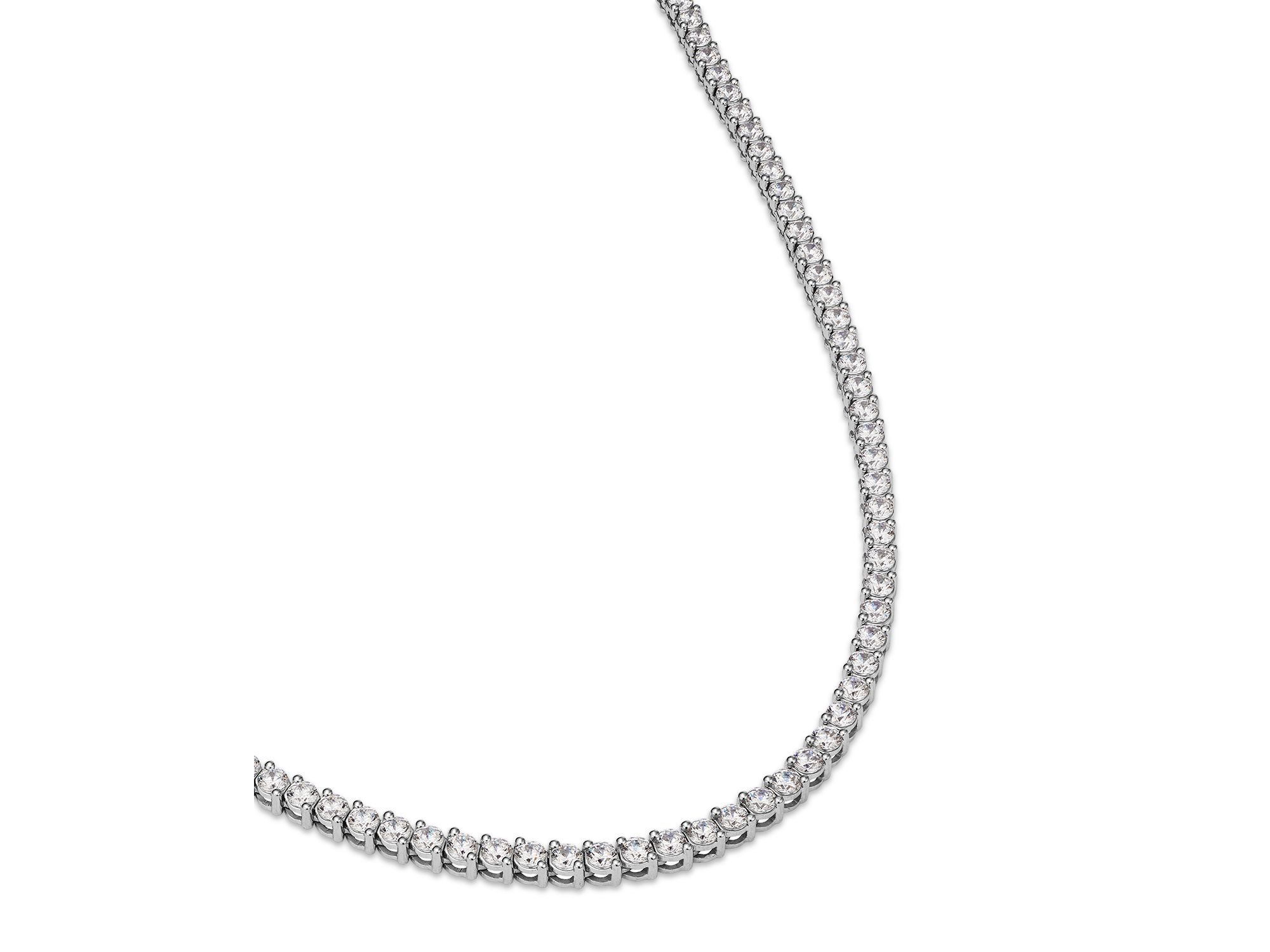 Certified Diamond Classic Tennis Necklace in 14K White Gold, 8.0 tcw — Image 3