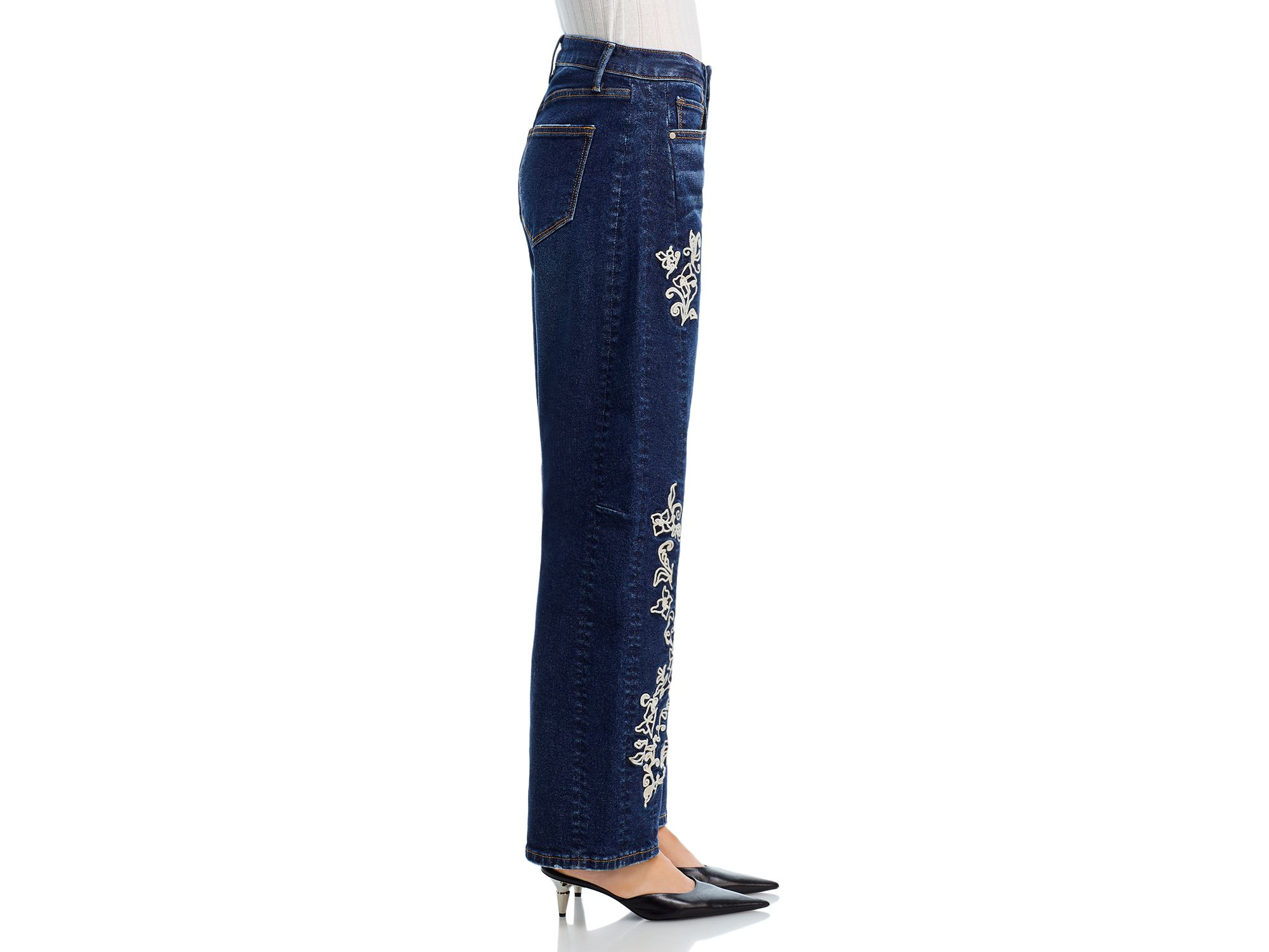 Elaine X Raised Rode Barrel Leg Jeans in Dark Wash — Image 4