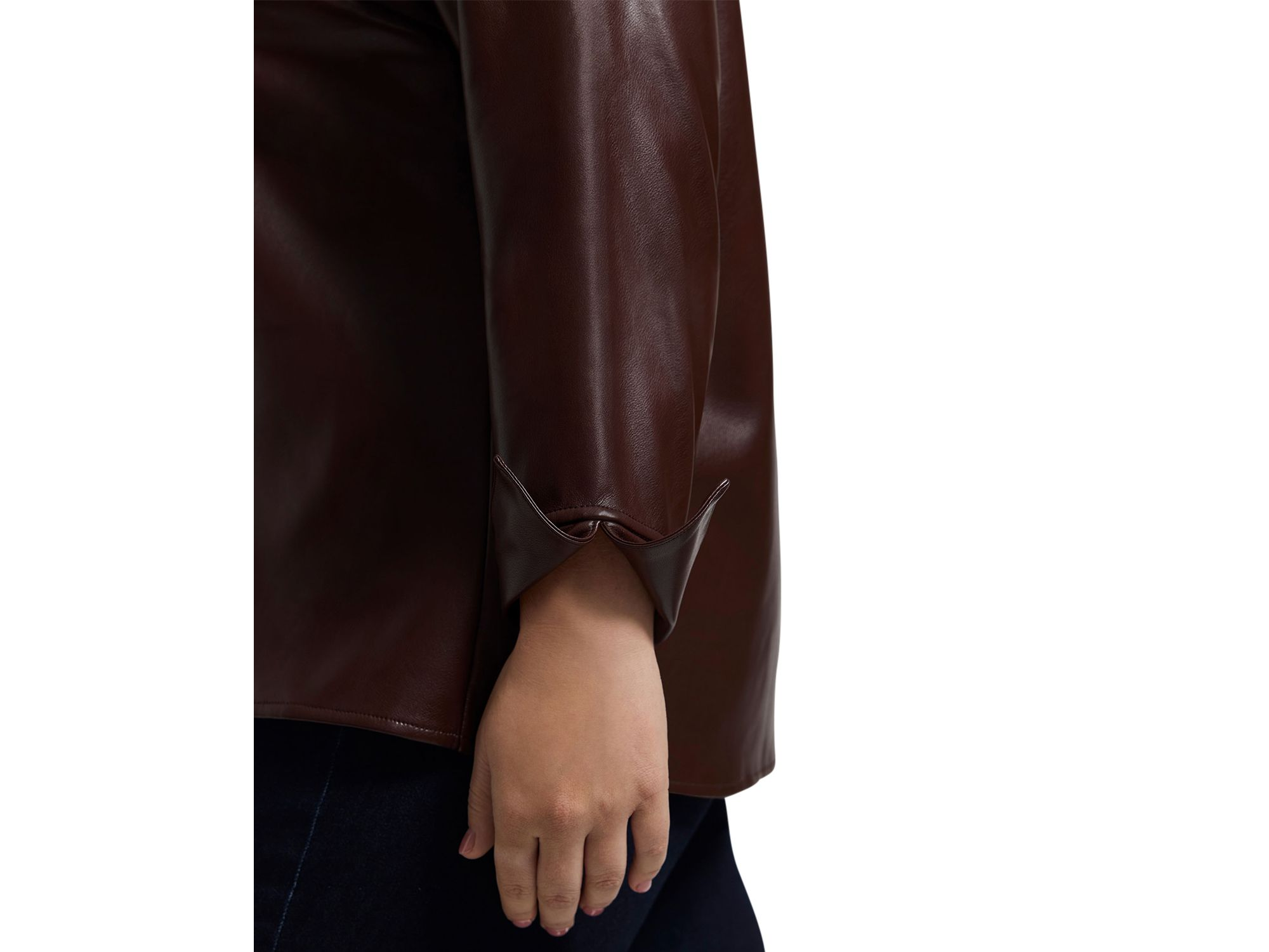 Agnes Faux Leather Shirt — Image 4