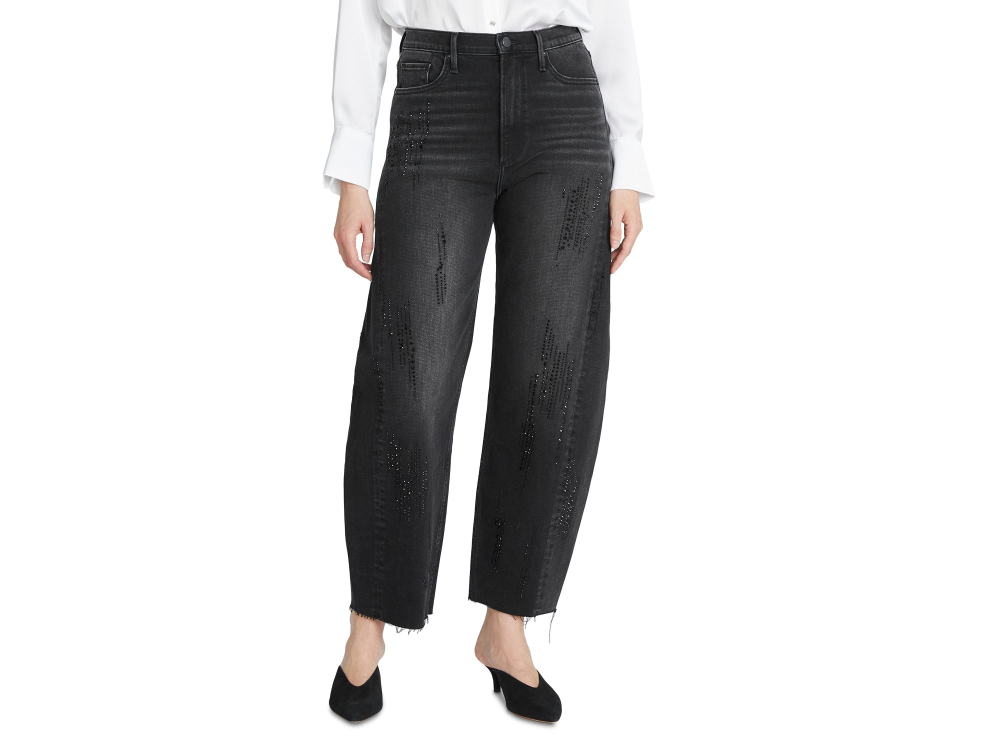 Parker x Jingle High Rise Ankle Barrel Jeans in Black — Image 4