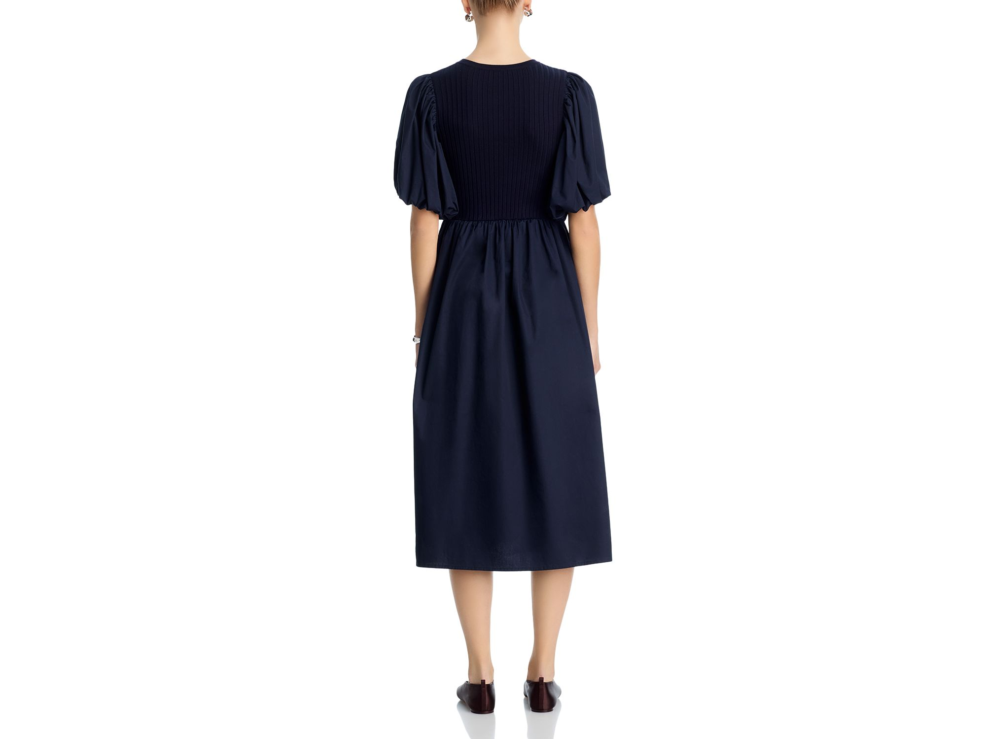 Puffed Sleeve Midi Dress — Image 4