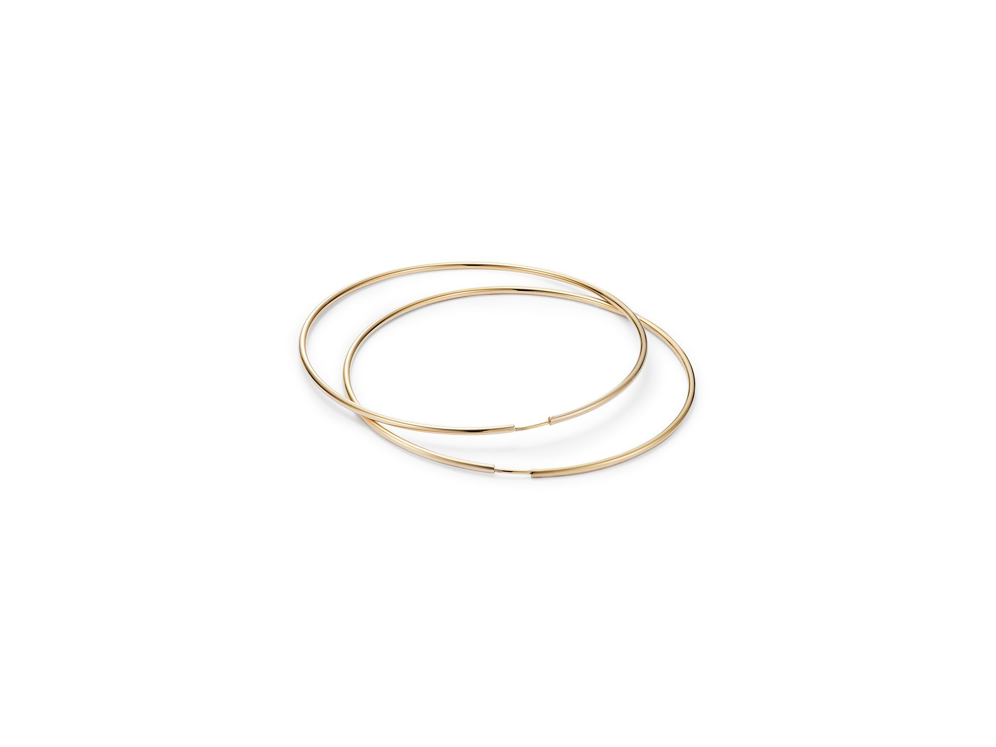 14K Yellow Gold Large Endless Hoop Earrings — Image 5