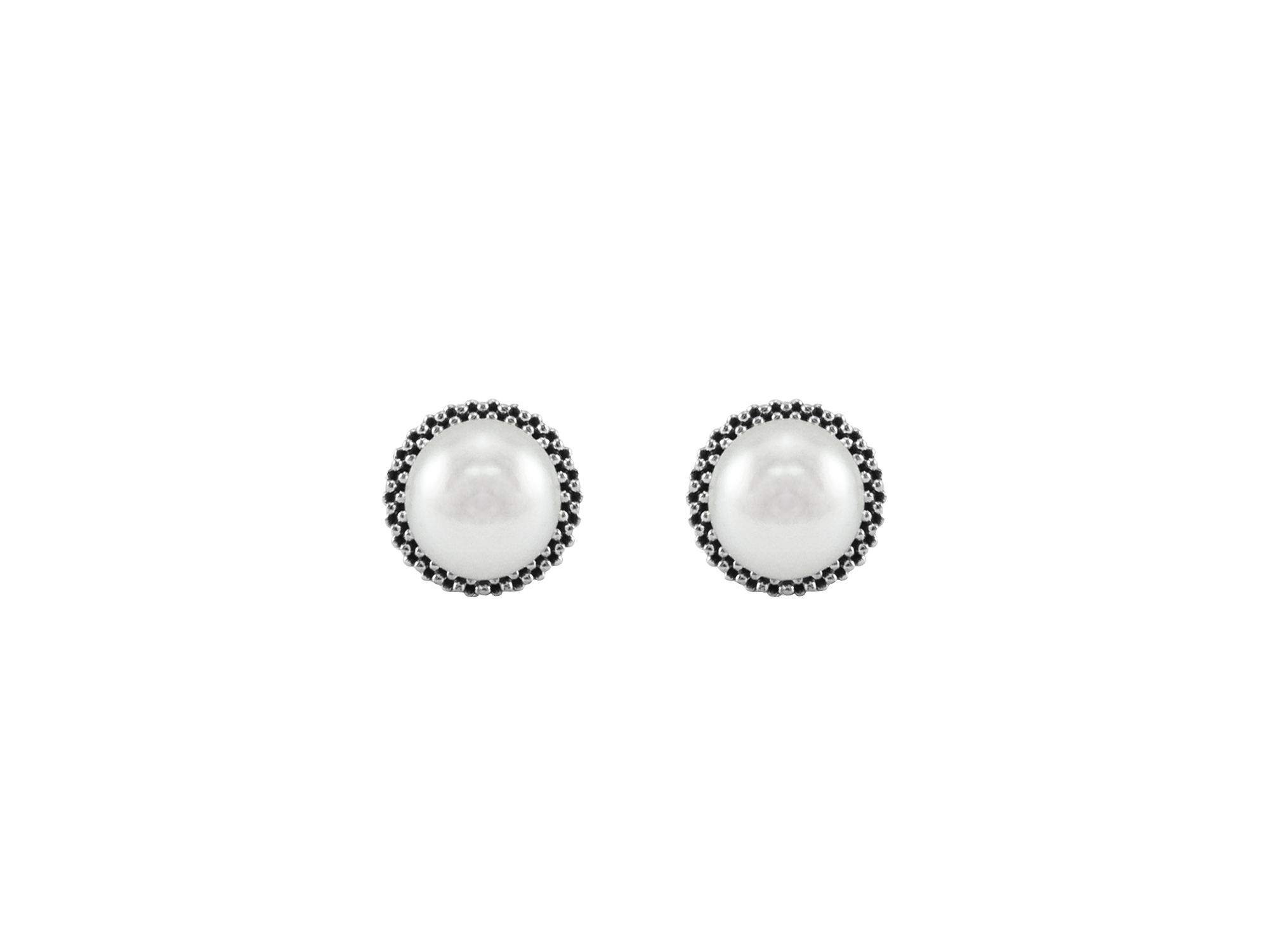 Sterling Silver "Luna" Cultured Pearl Stud Earrings — Image 4