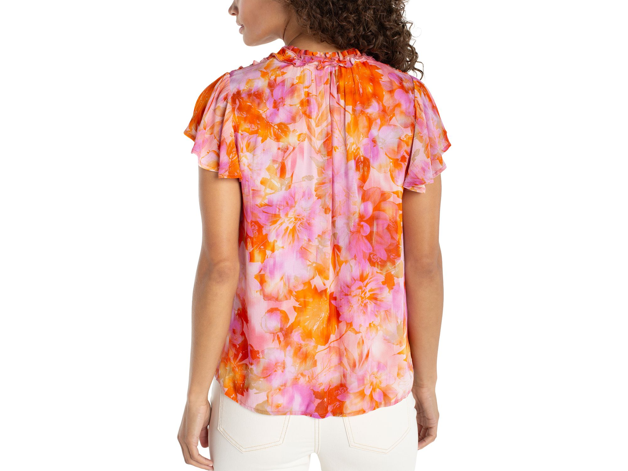Flutter Sleeve Popover Woven Blouse — Image 4