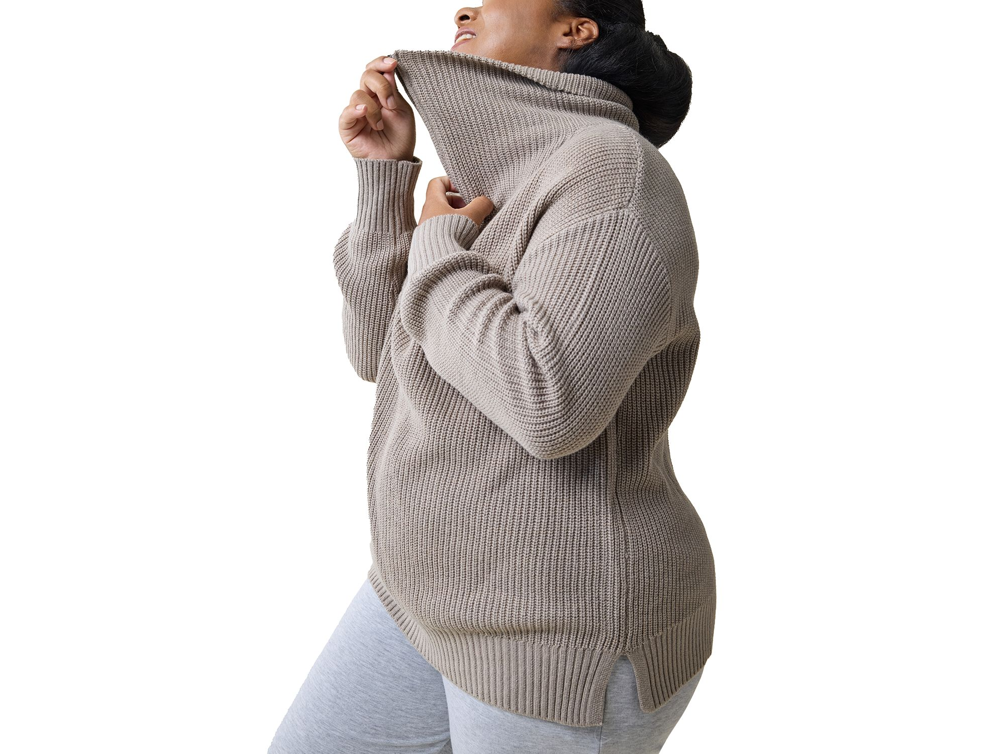 Maternity Zip Front Sweater — Image 4