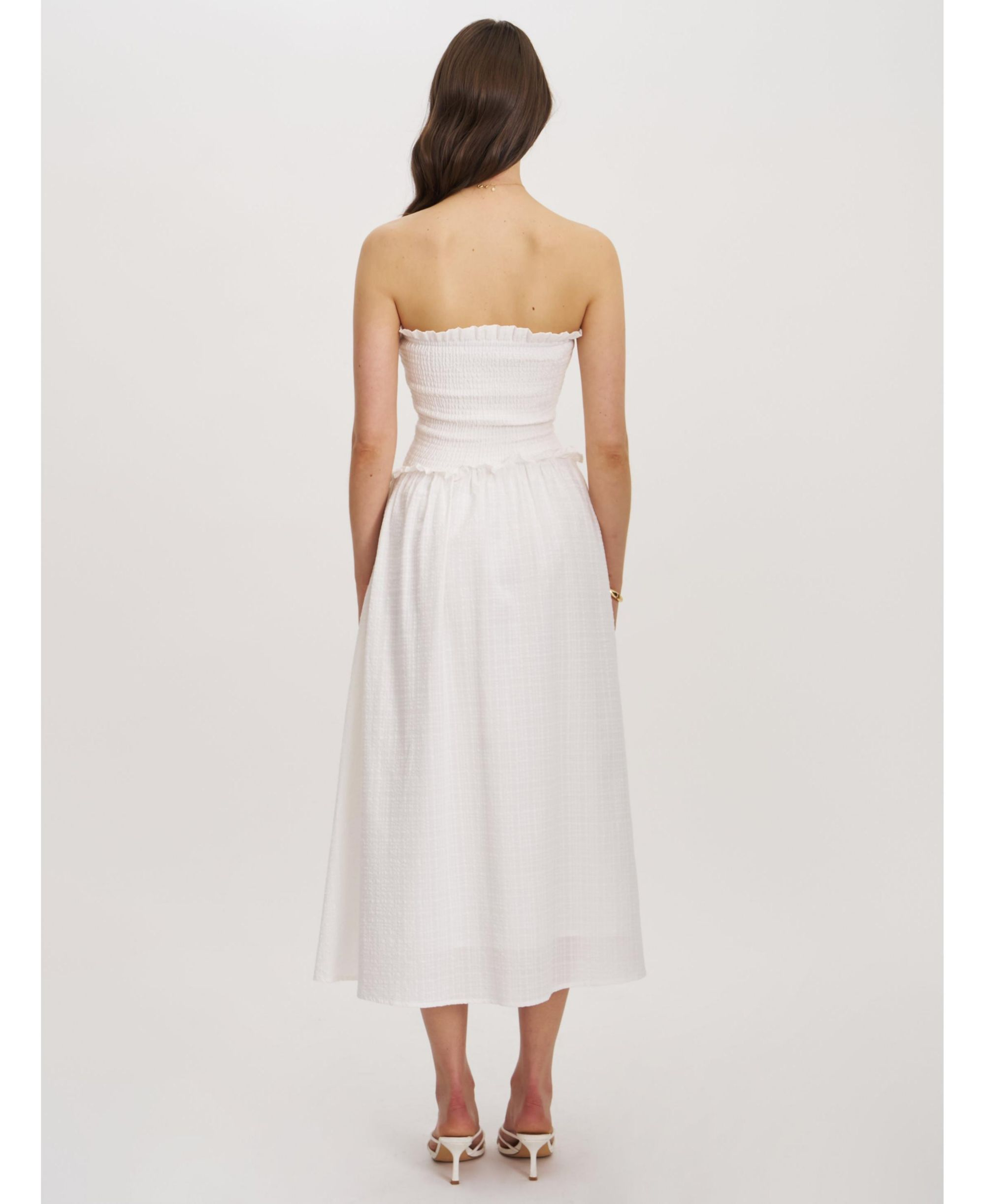 Quadiya Smock Top Strapless Drop Waist Midi Dress — Image 9