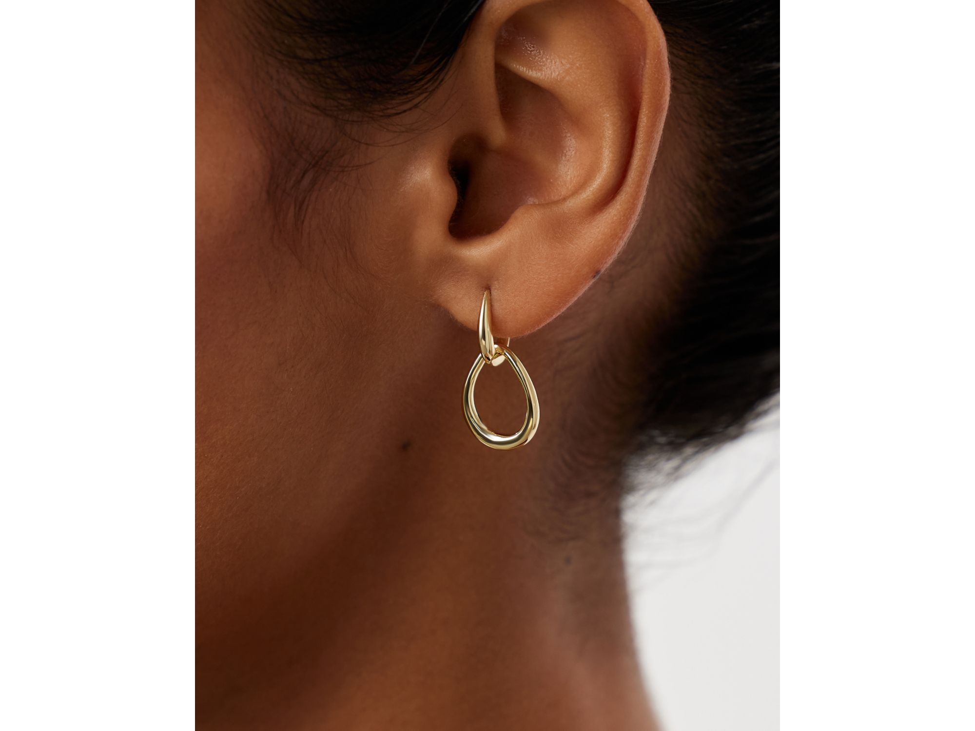 Gold Drop Earrings - Sage — Image 3