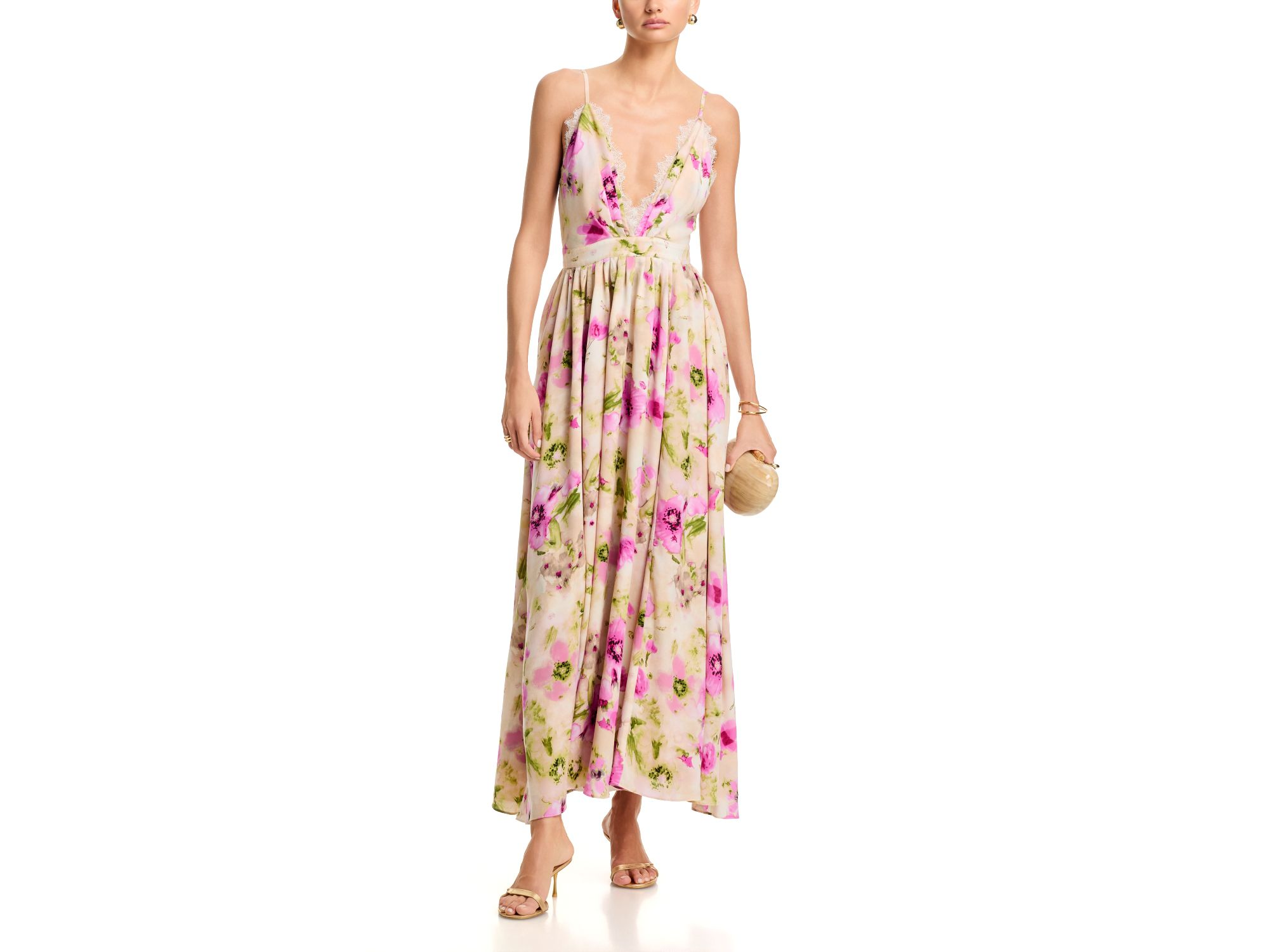 Floral Lace Trim Maxi Dress - Exclusive — Image 3