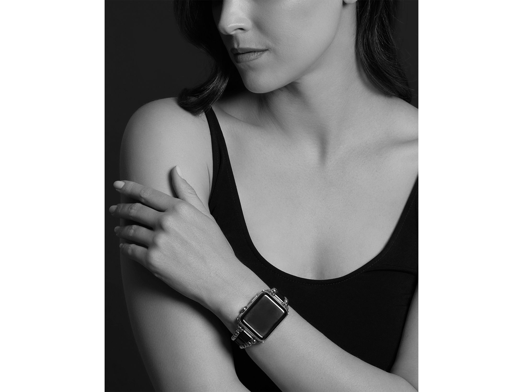 Black Ceramic Smart Caviar Apple™ Watch Band, 38mm-42mm — Image 4
