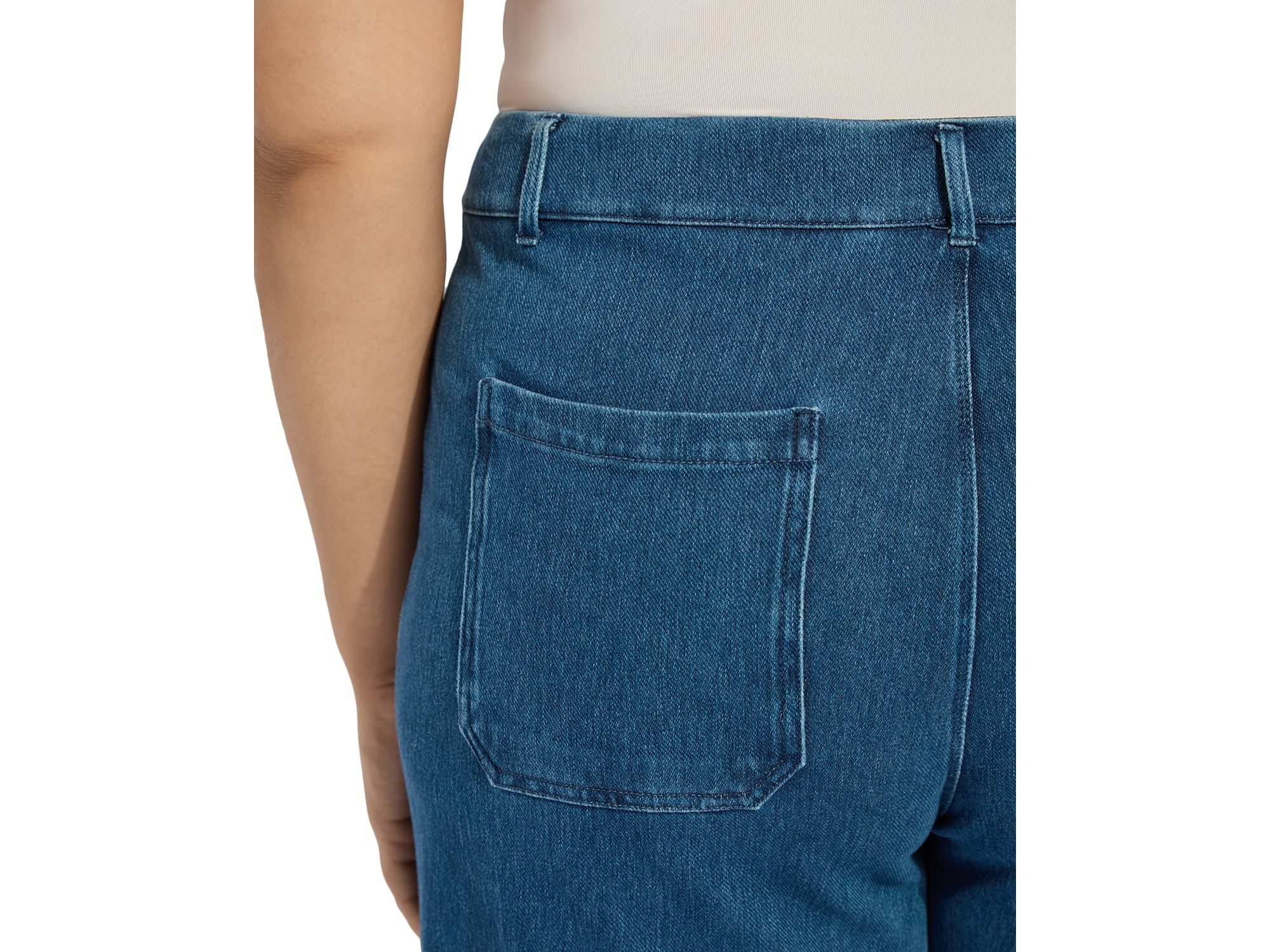 Mallory Sailor High Waisted Jeans in Mid Wash — Image 3