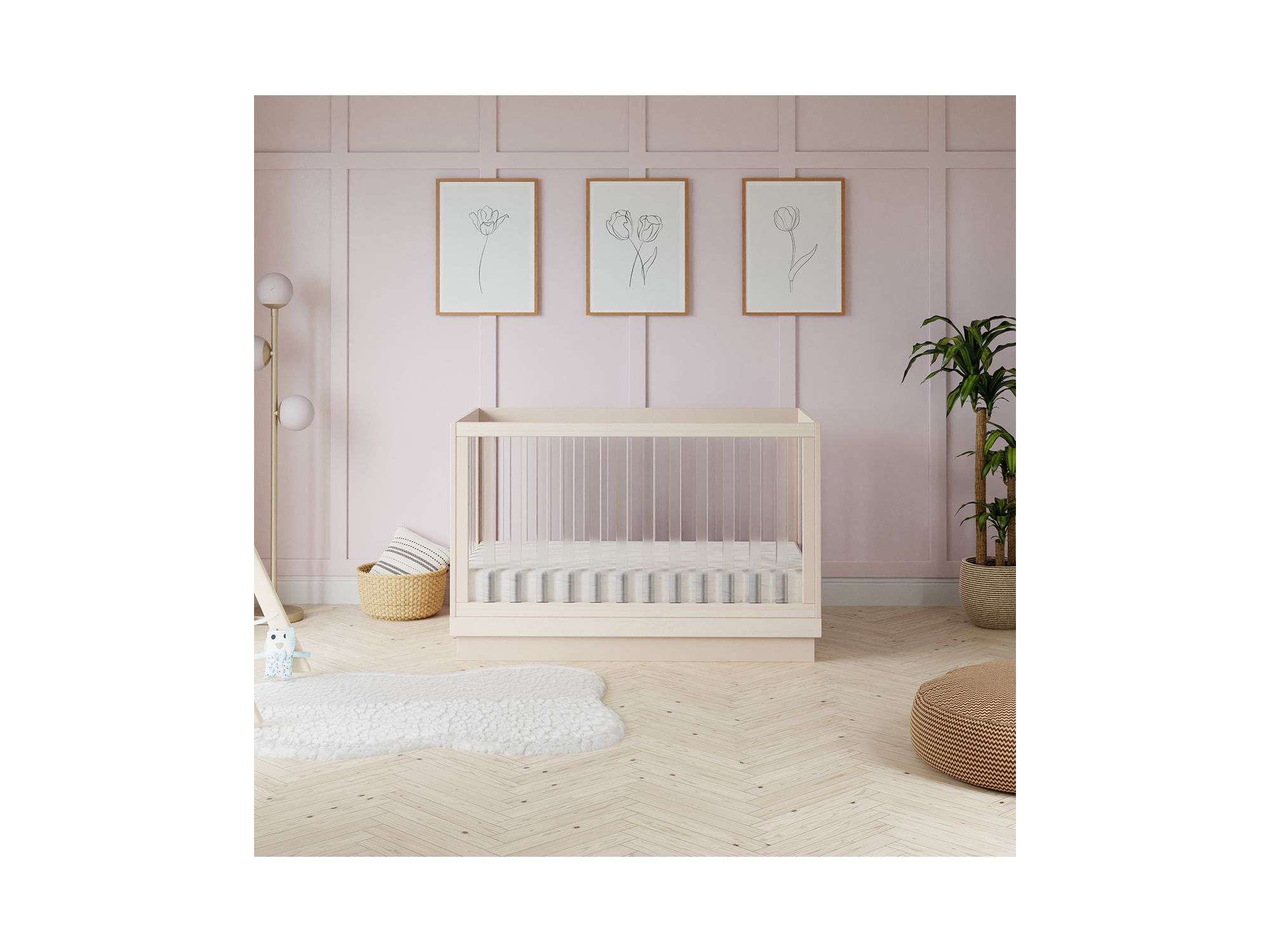 Harlow Acrylic 3-in-1 Convertible Crib — Image 3