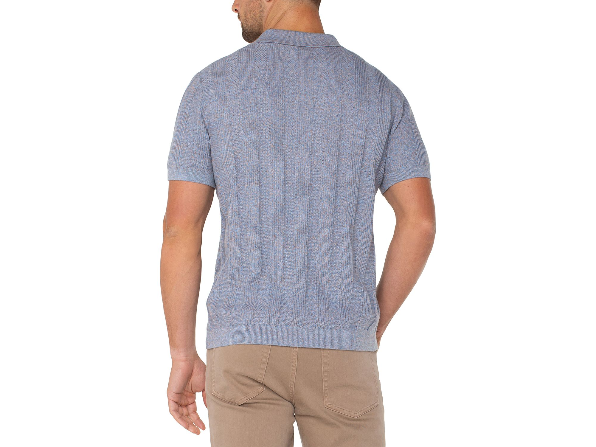 Short Sleeve Johnny Collar Sweater Knit Polo — Image 3