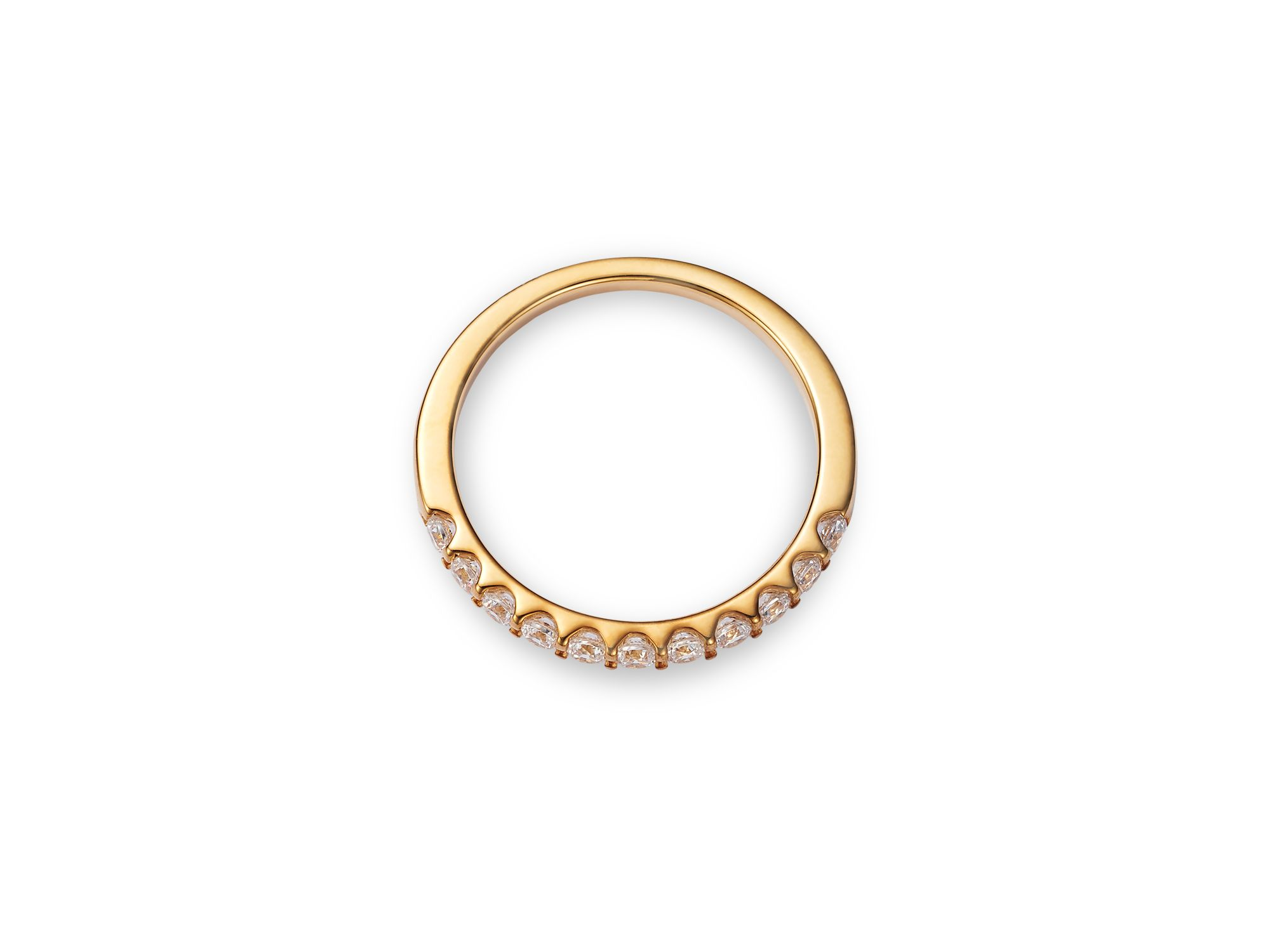 Round Cut Certified Diamond Band in 14K Yellow Gold, 0.50 tcw — Image 3