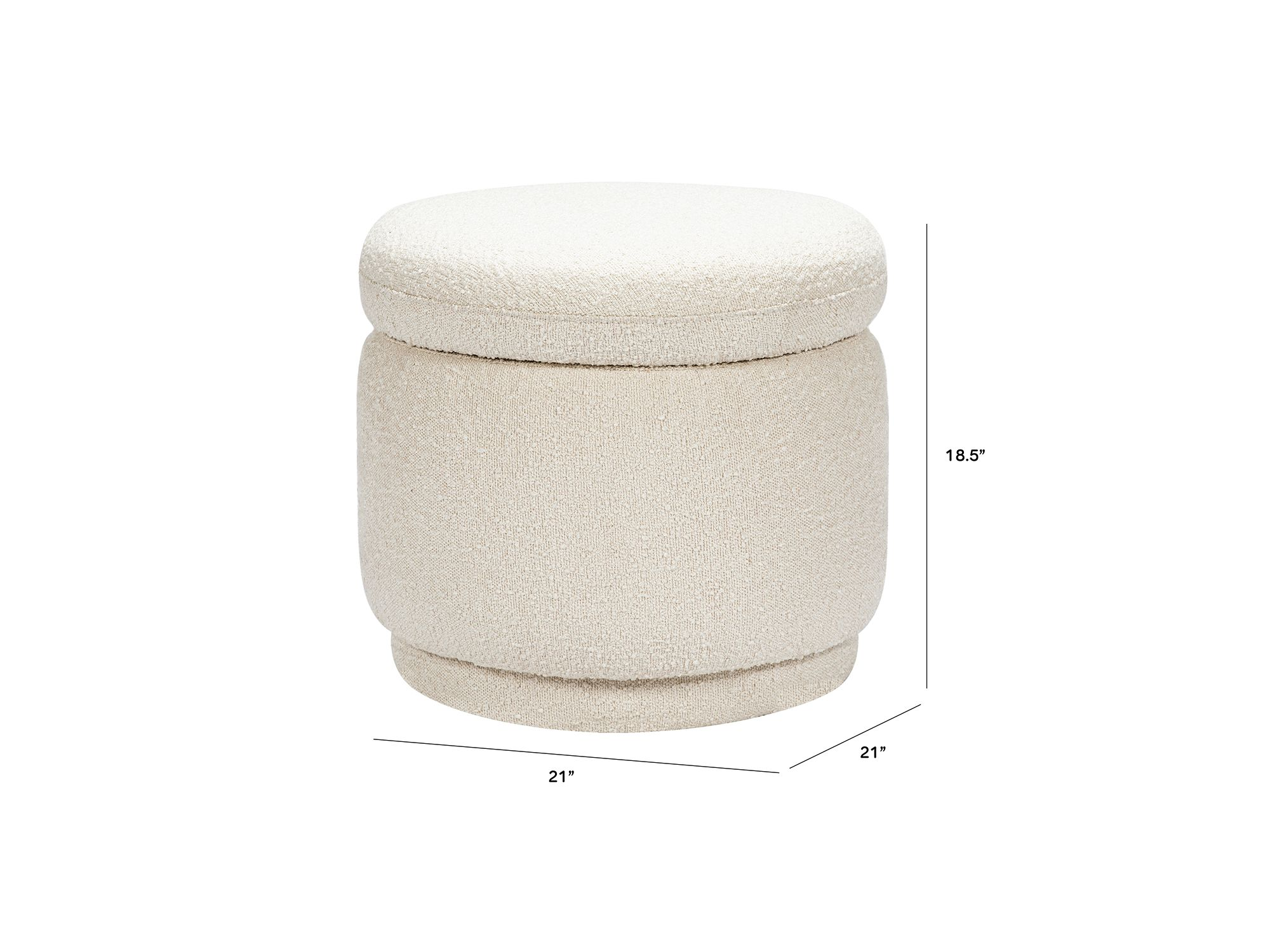 Enoki Bouclé Storage Ottoman — Image 8