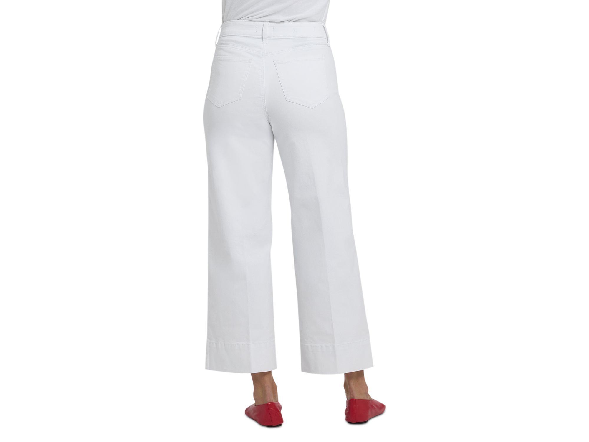 Teresa Wide Leg Ankle Jeans in Optic White — Image 3