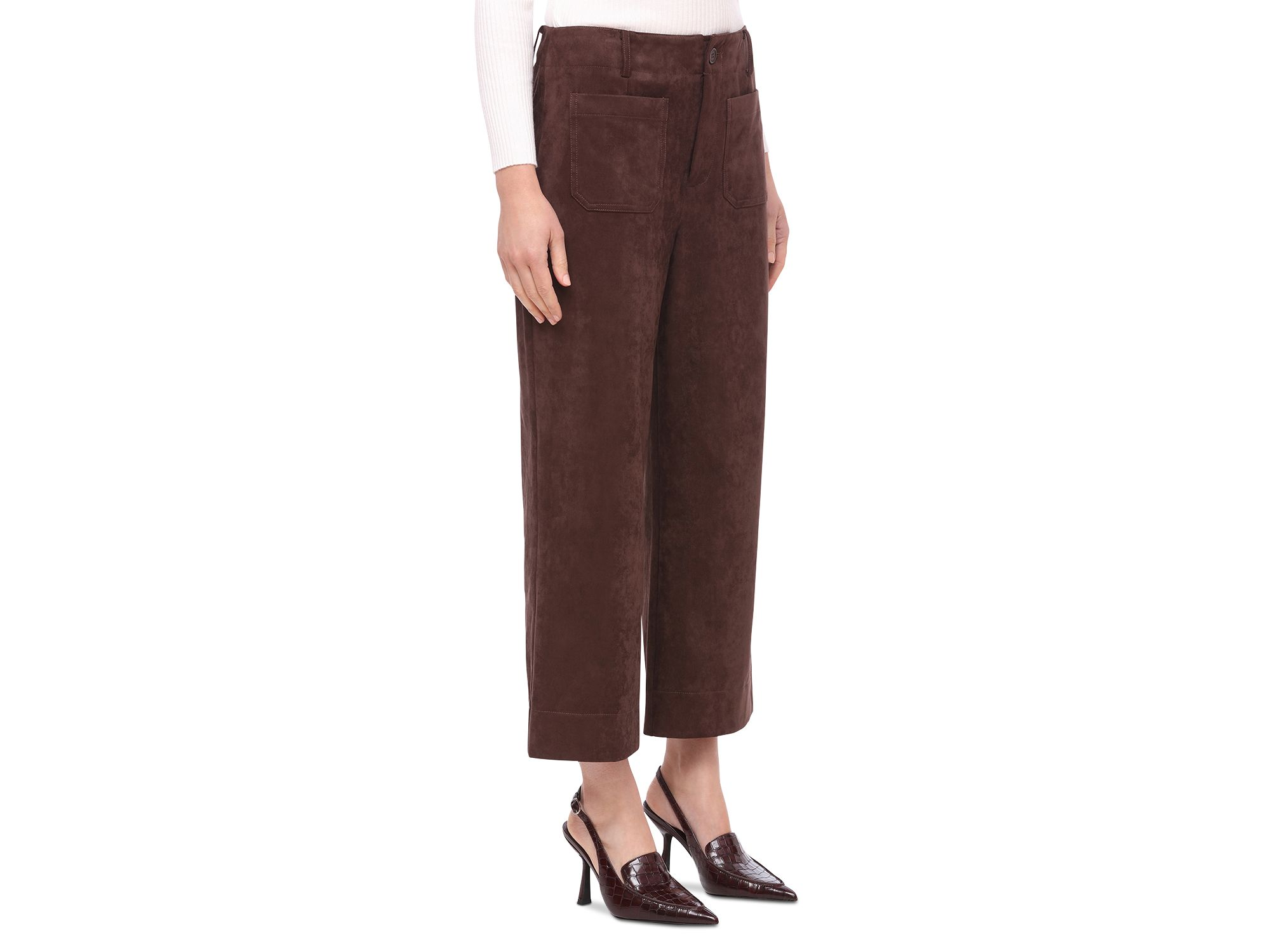Faux Suede Wide Leg Pants — Image 4