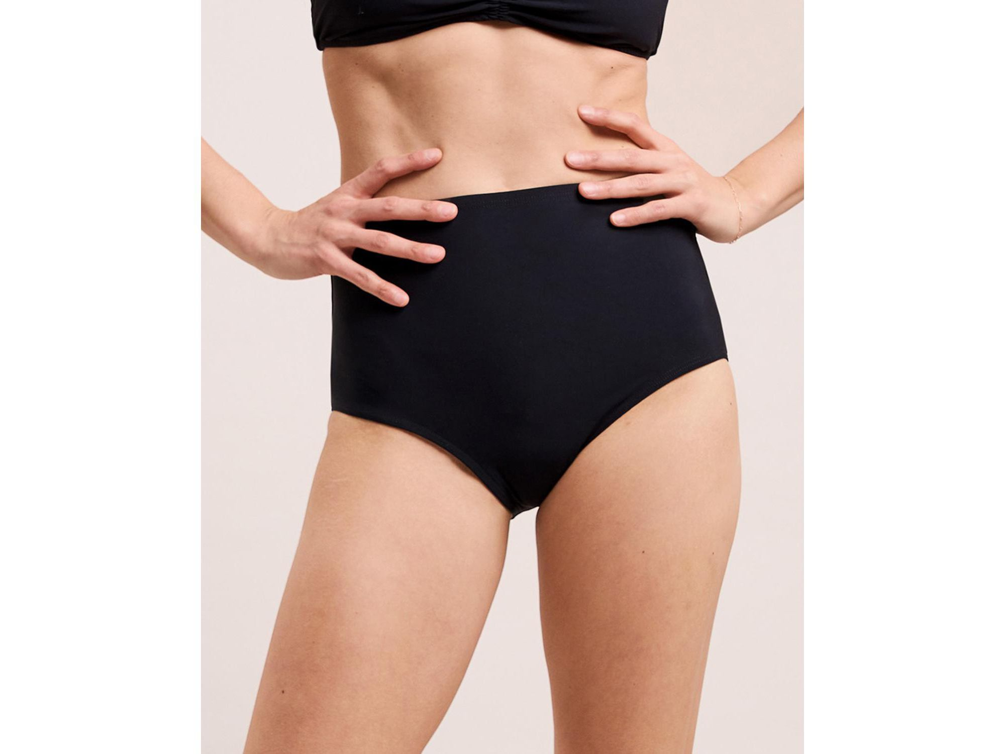 Nina Solid High Waist Bikini Bottom - Image 1