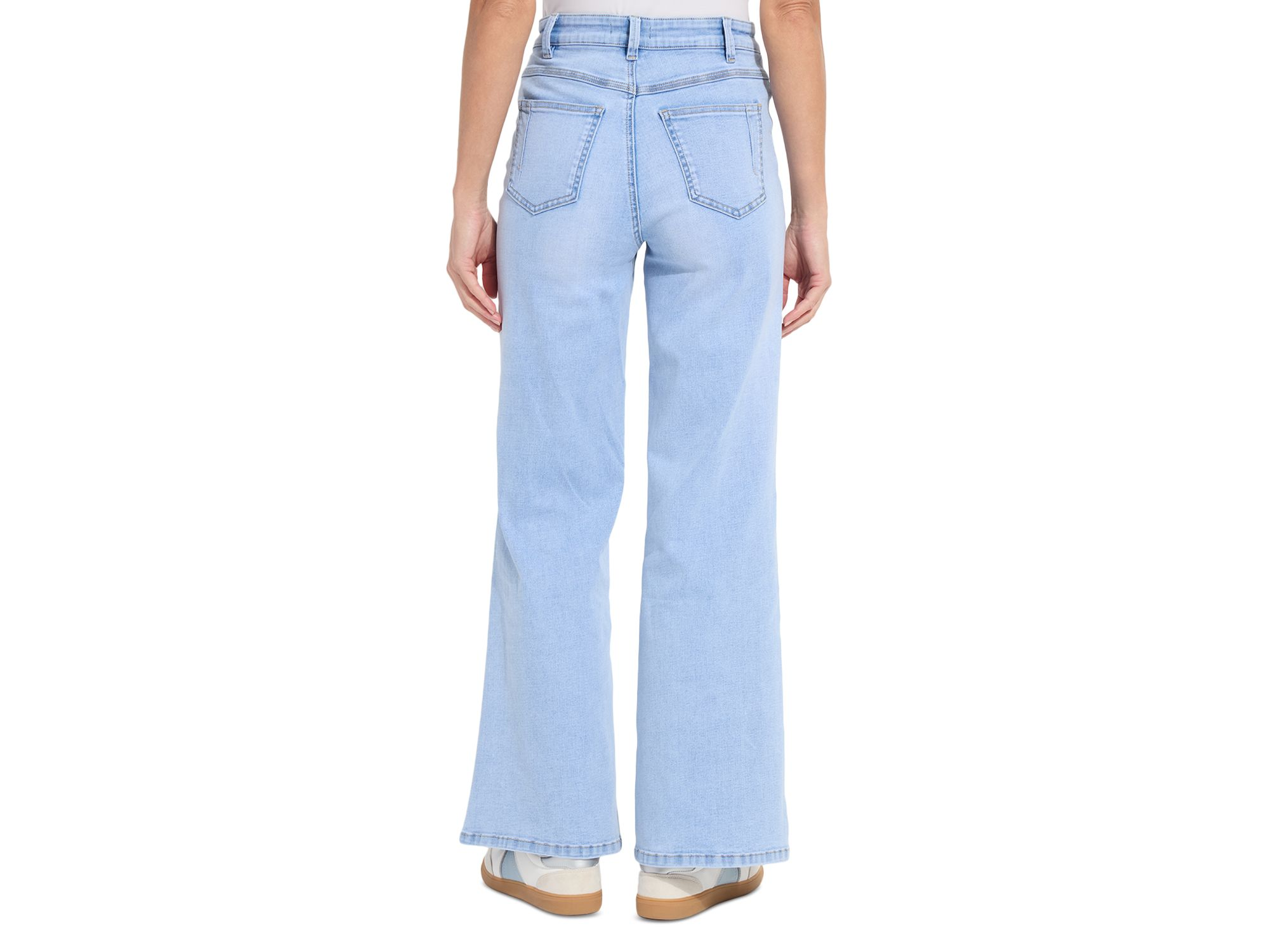 Iris High Rise Wide Leg Everyday Jeans in  Bleached Blue — Image 5