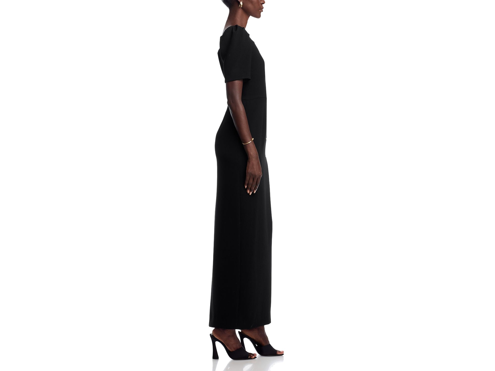 Floral Appliqué Crepe Gown — Image 5