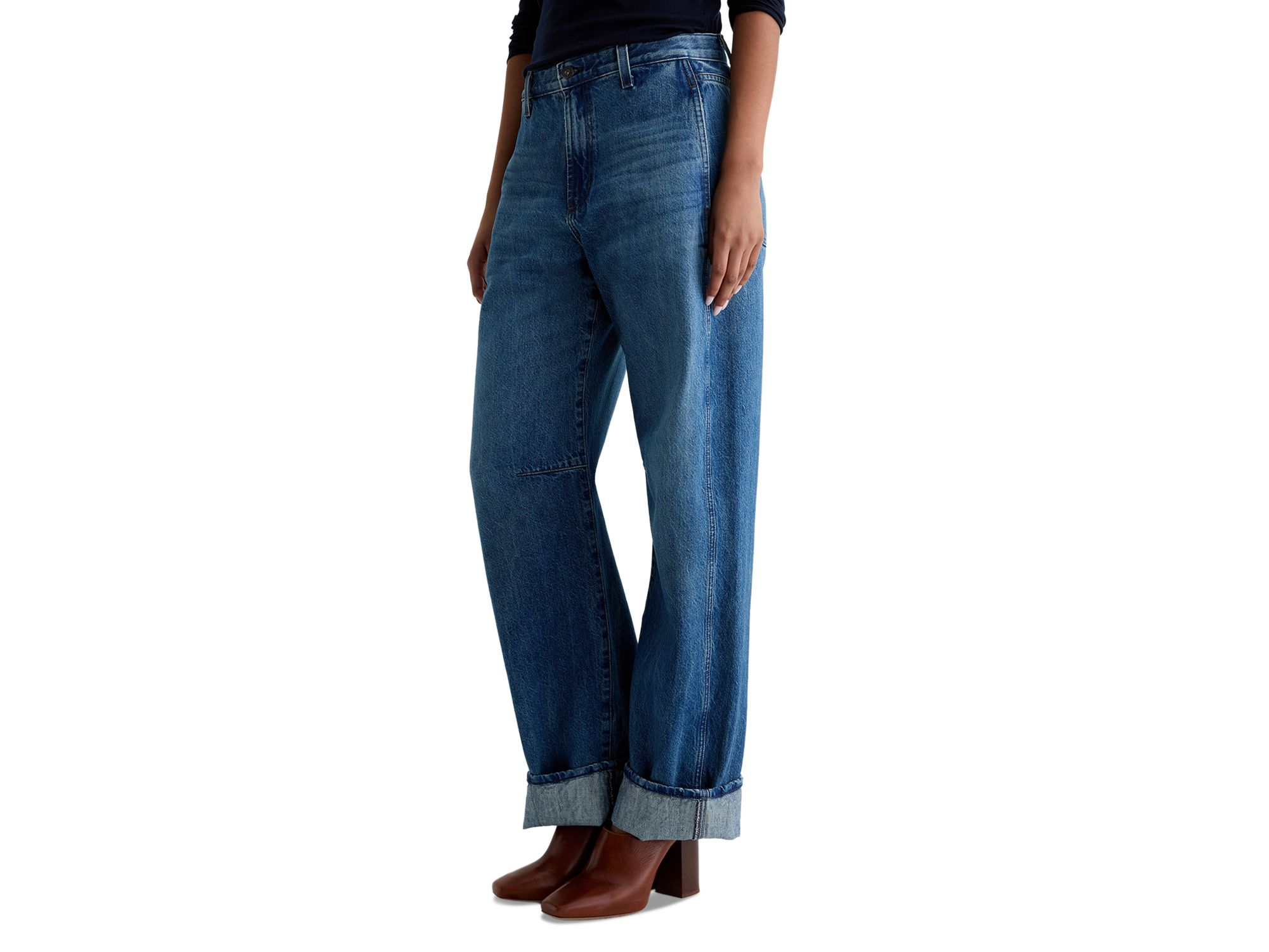 Mercer High Rise Cuffed Barrel Jeans in Nouveau — Image 4