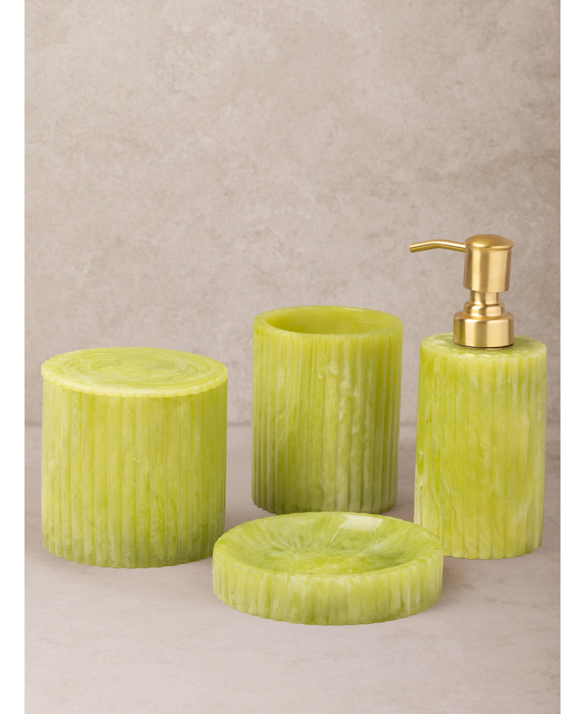 Porto Green Bath Accessories, Set of 4 — Image 4