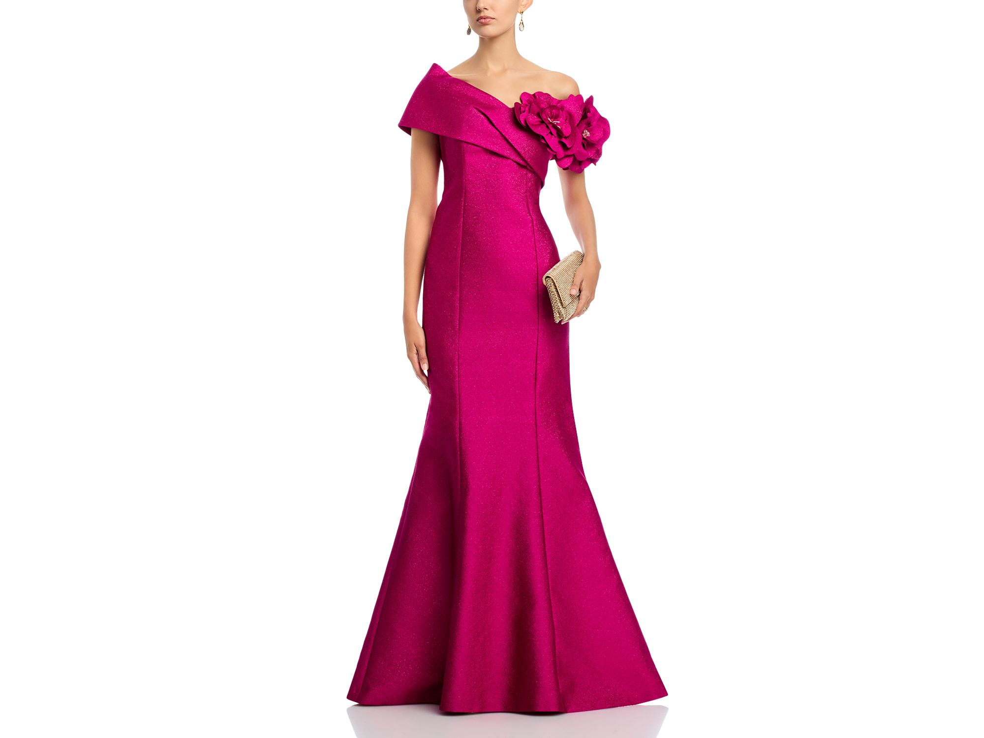 Pebble Jacquard 3D Flower Gown — Image 3