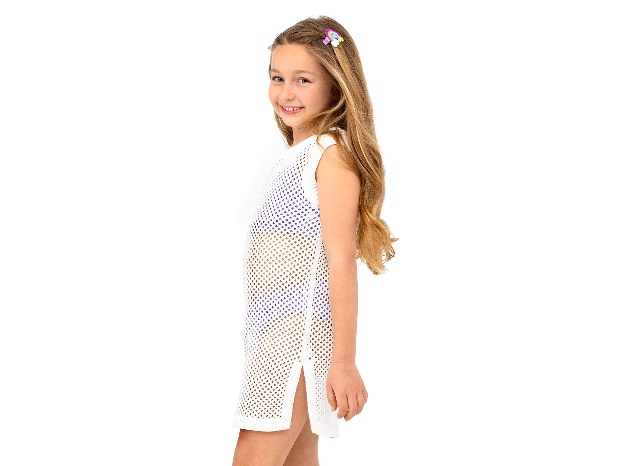Girls' Reina Crochet Cover-Up Dress - Little Kid, Big Kid — Image 4