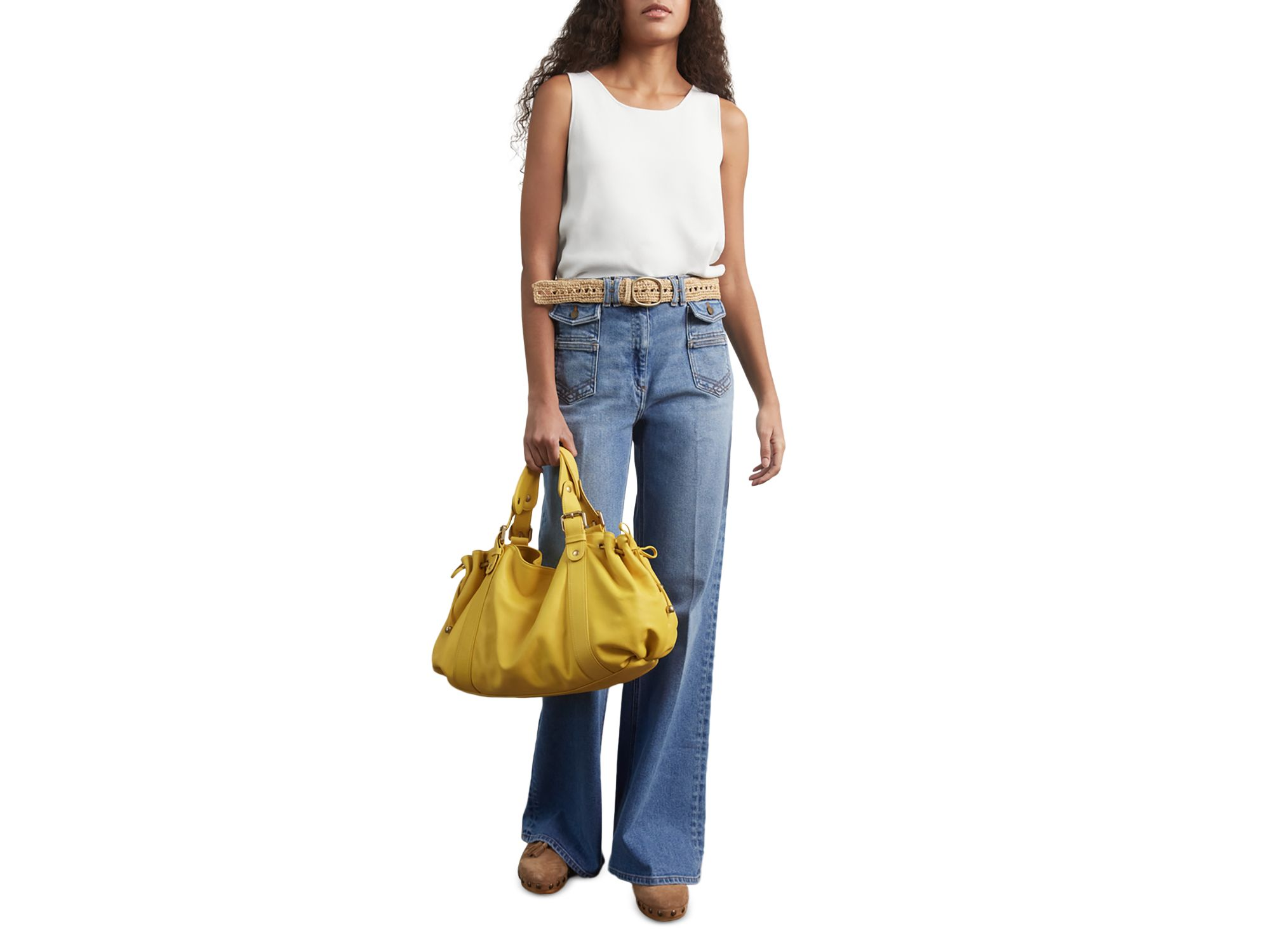 Anna High Waist Flared Leg Jeans in Blue — Image 4