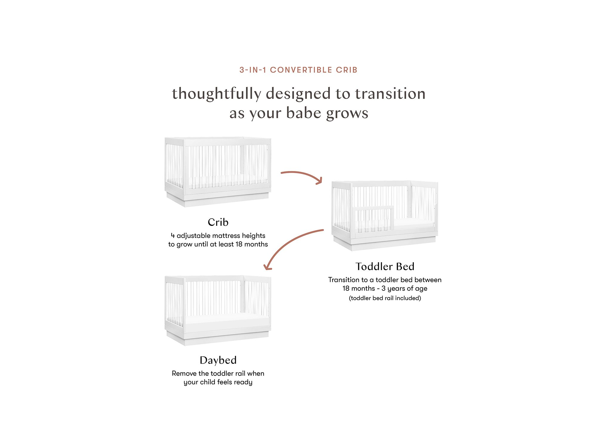 Harlow Acrylic 3-in-1 Convertible Crib — Image 9