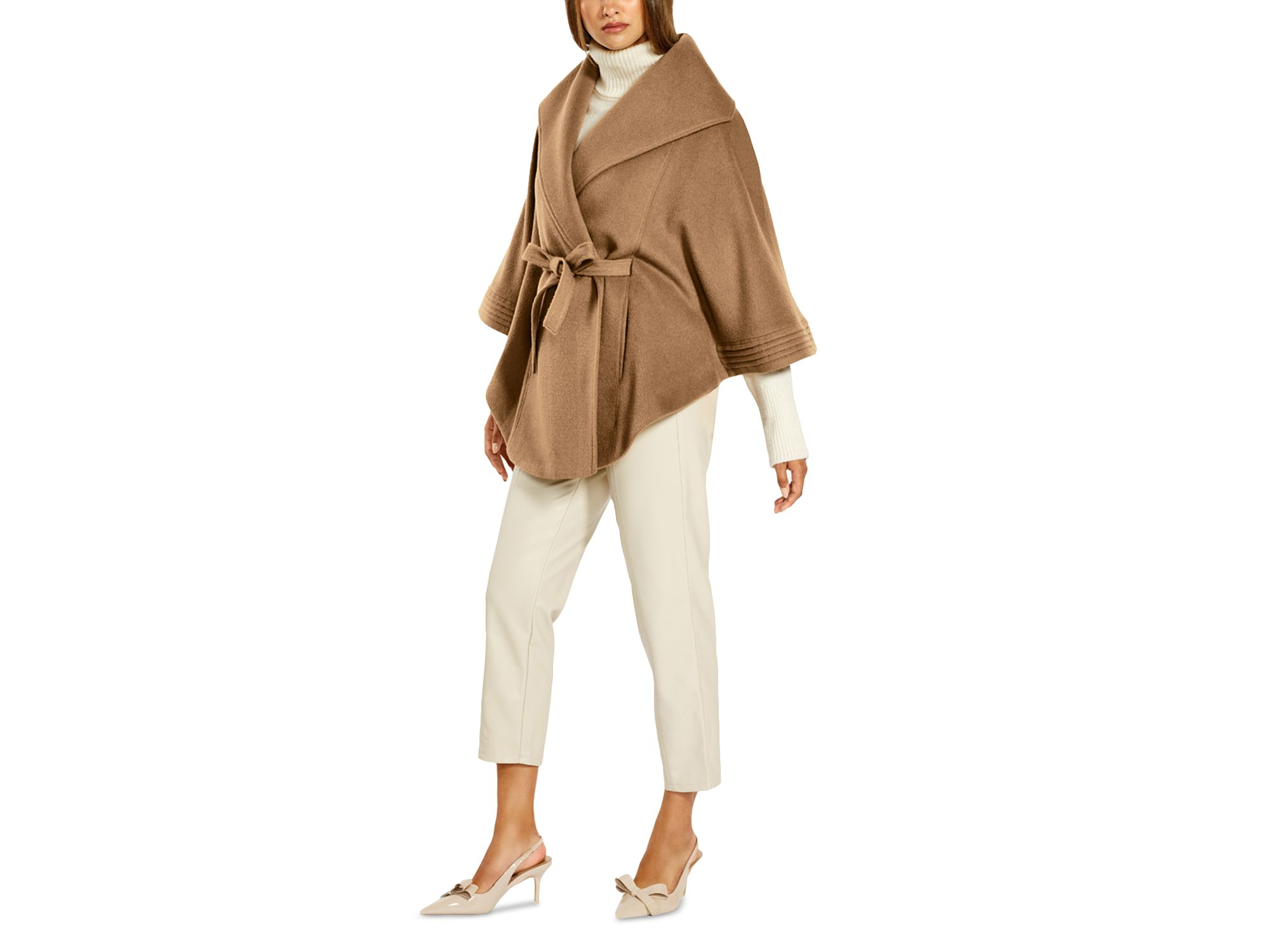 Belted Shawl Collar Cape Coat — Image 5