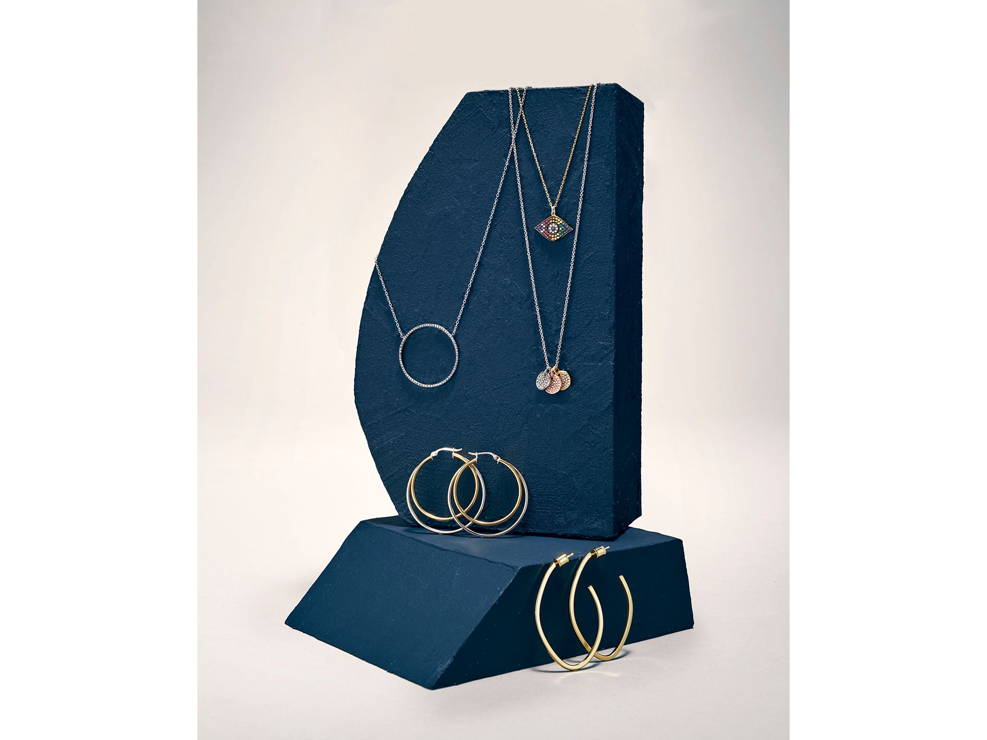 Double Hoop Earrings in 18K Gold-Plated Sterling Silver and Sterling Silver - Exclusive — Image 3