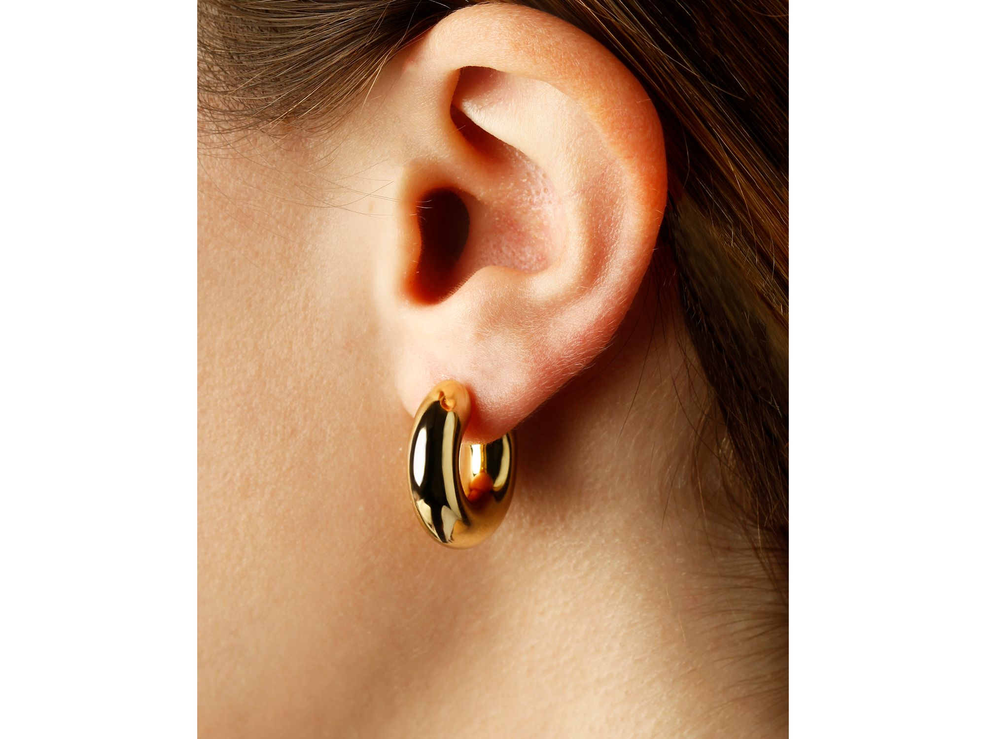 Chubby Hoop Earrings in 14K Yellow Gold — Image 4