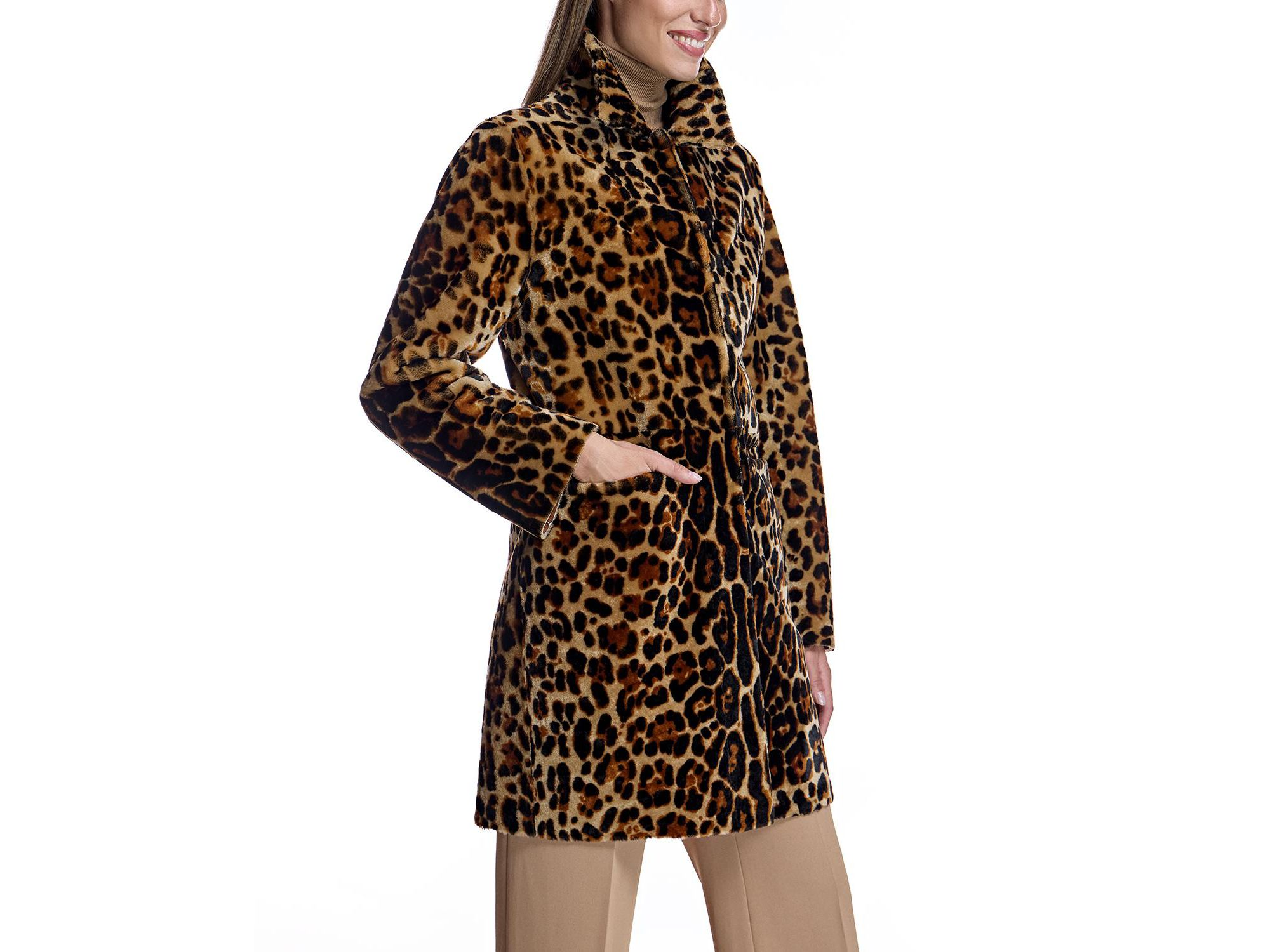 Animal Print Shearling Coat — Image 5