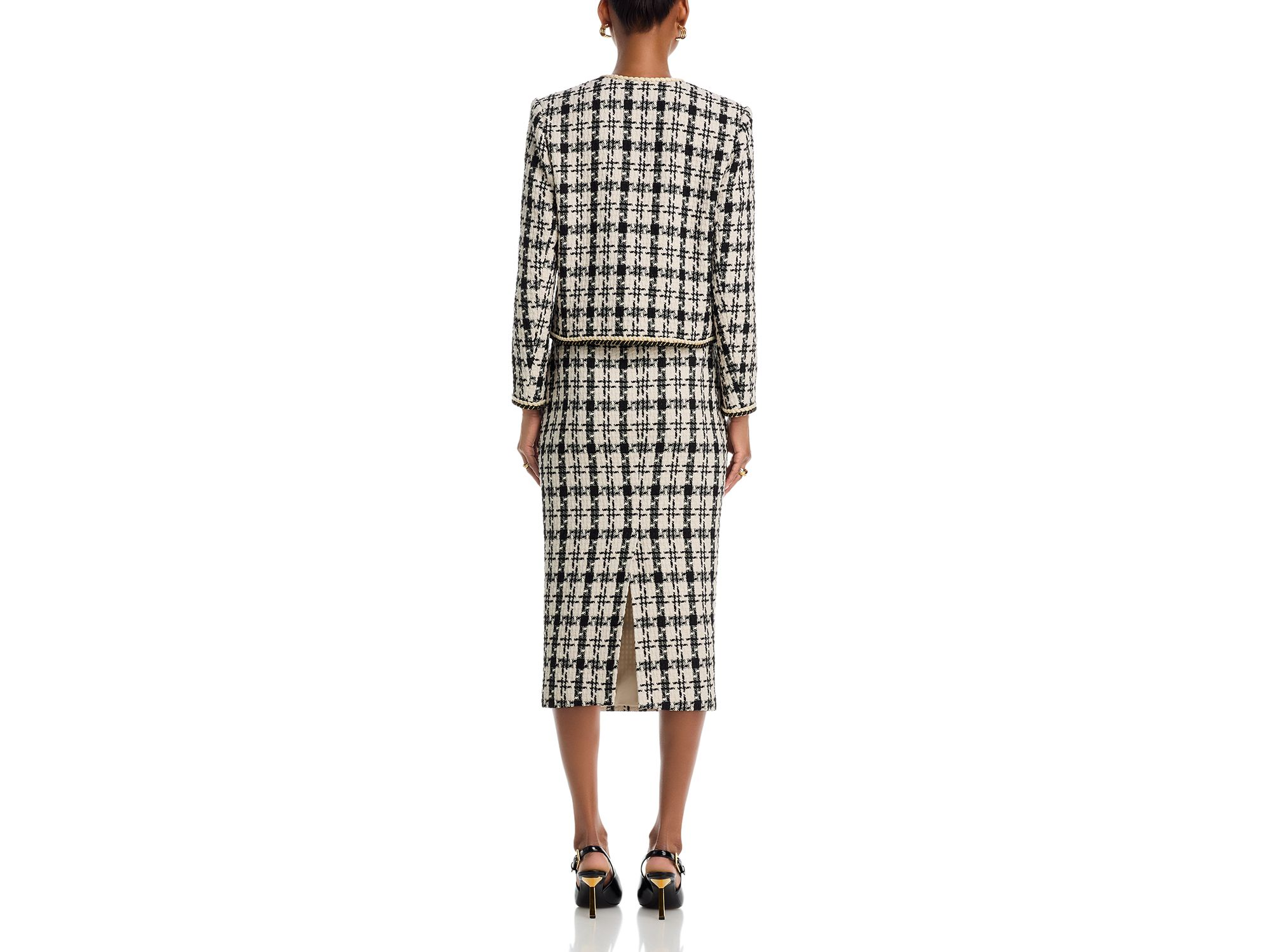 Houndstooth Tweed Midi Skirt - Exclusive — Image 6