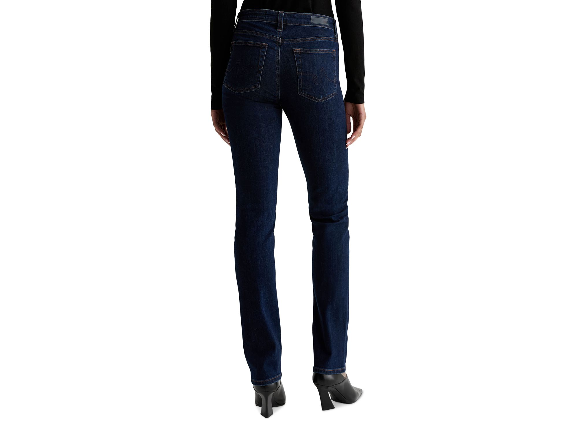 Mari Extended Mid Rise Slim Straight Jeans in Modern Indigo — Image 5