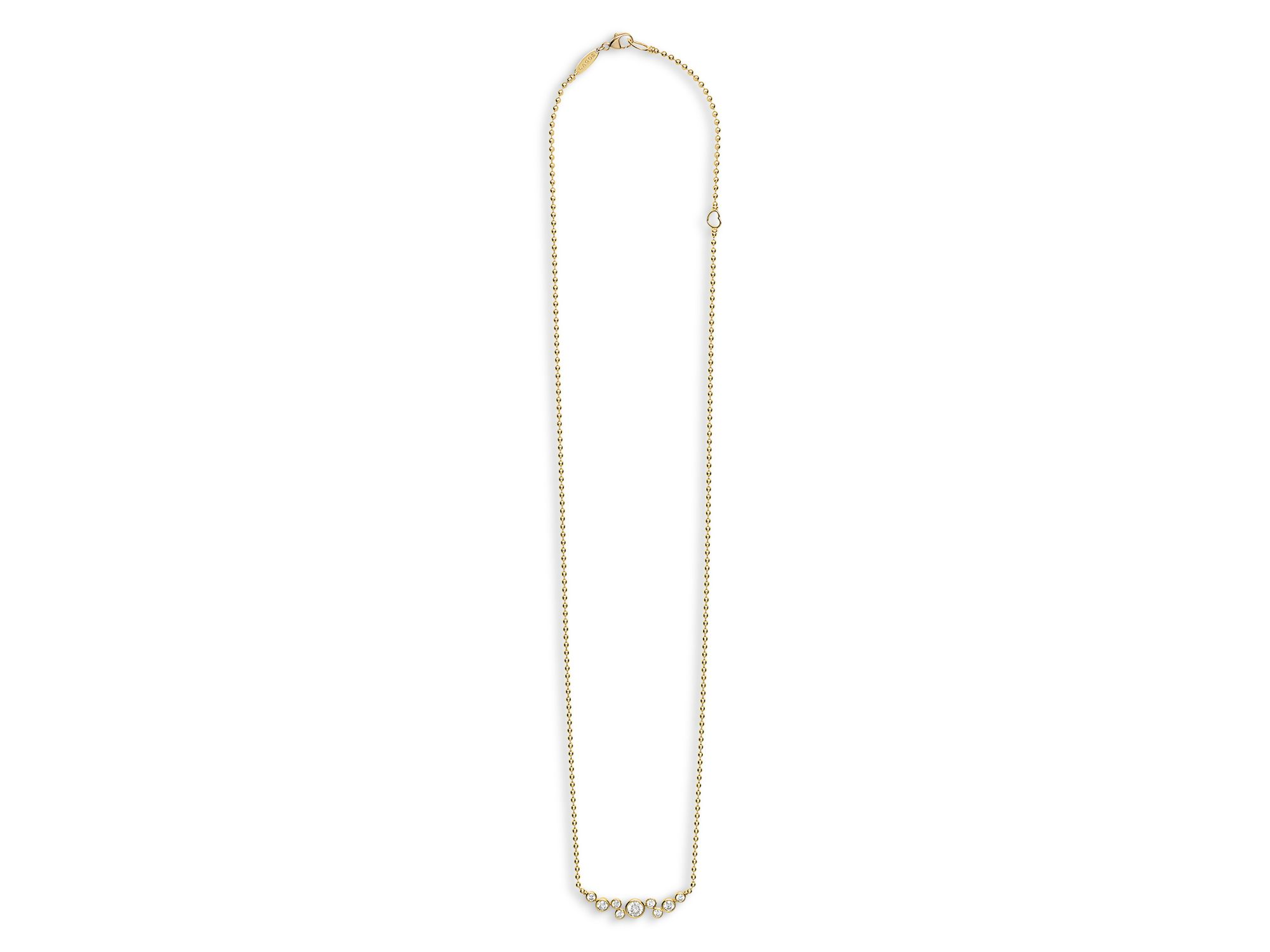 18K Yellow Gold Fizz Diamond Bezel Beaded Collar Necklace, 16-18" — Image 5