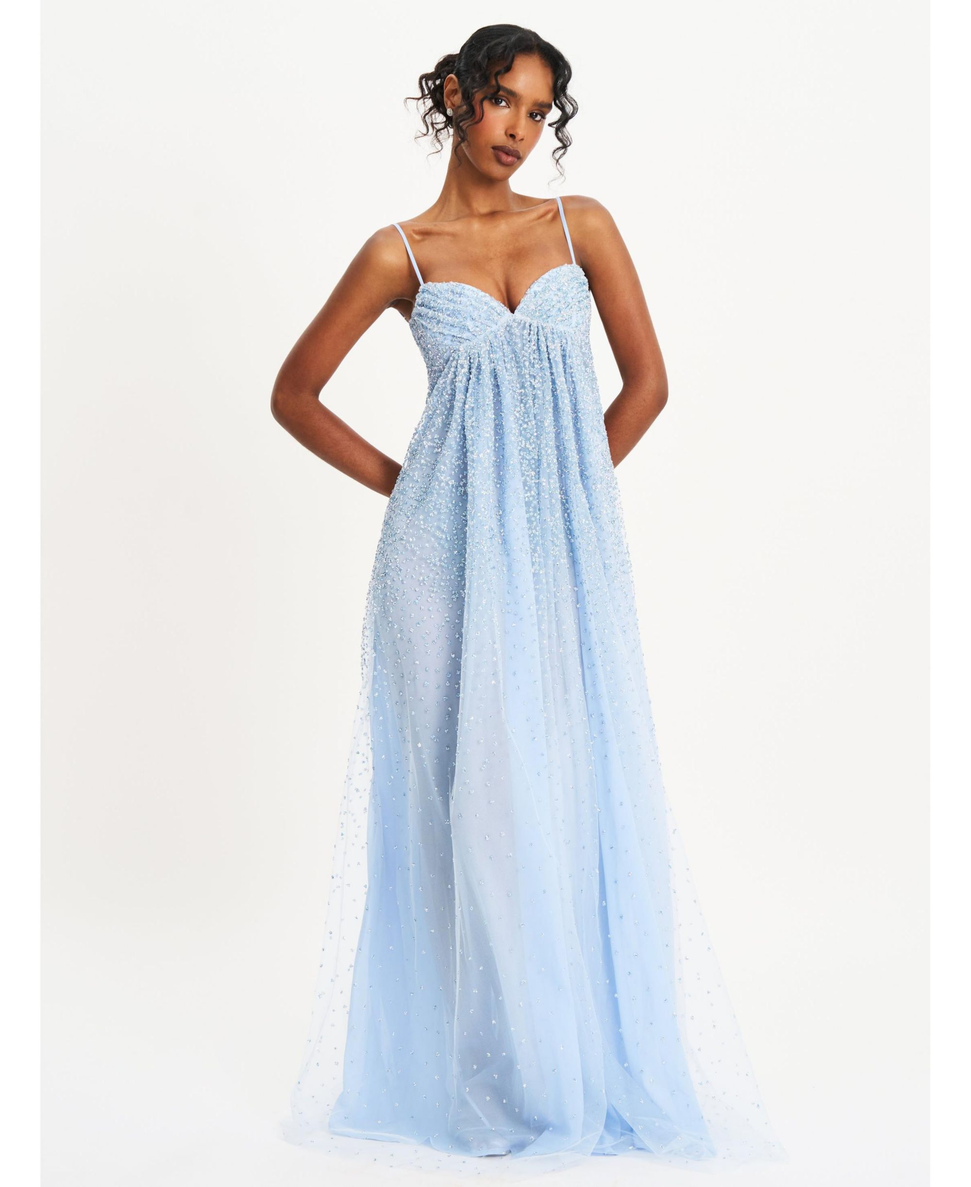 Wallie Rhinestone Embellished Mesh Backless Gown — Image 5